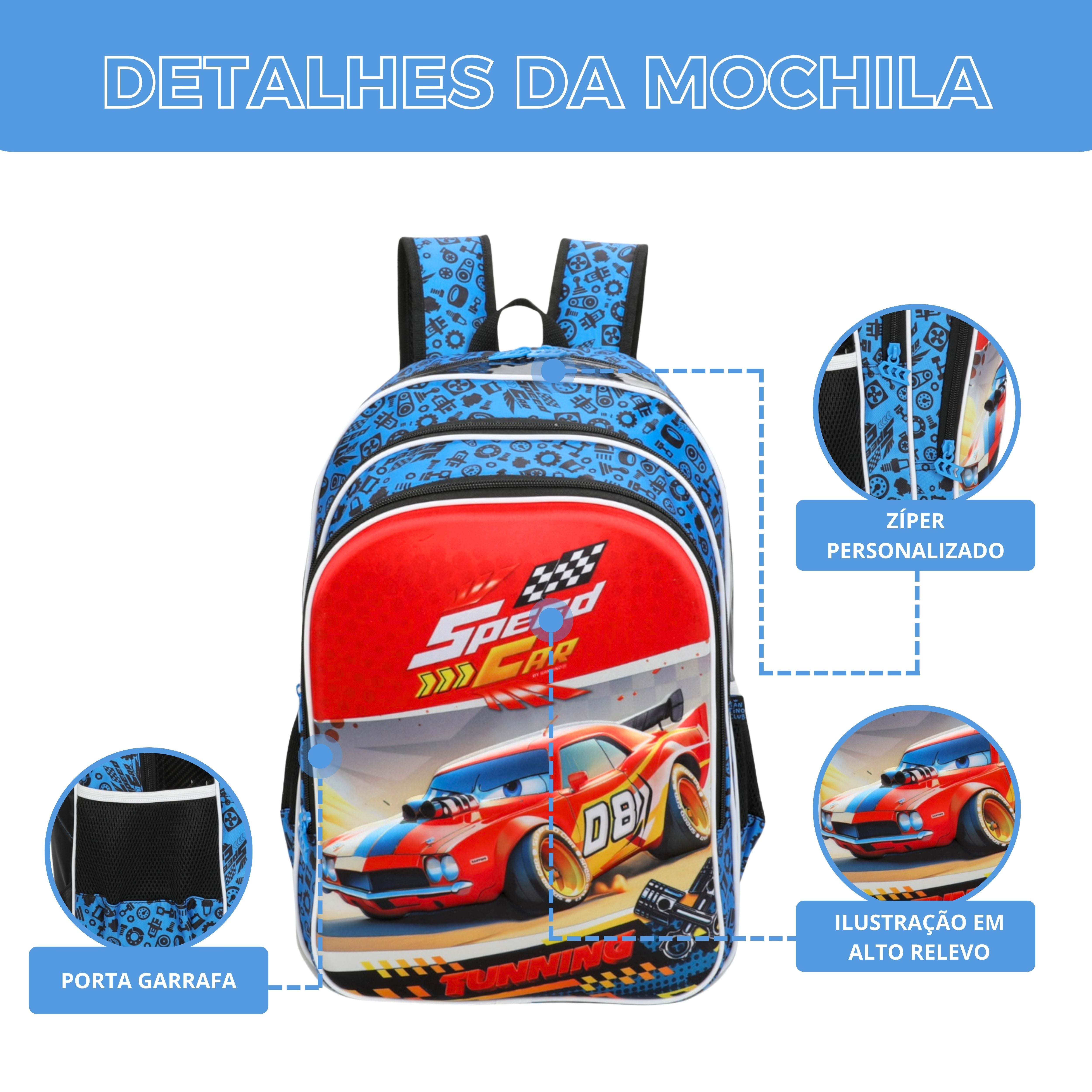 Speed ​​Car Champion by Santino Kids Backpack - SCM10U - Navy Blue