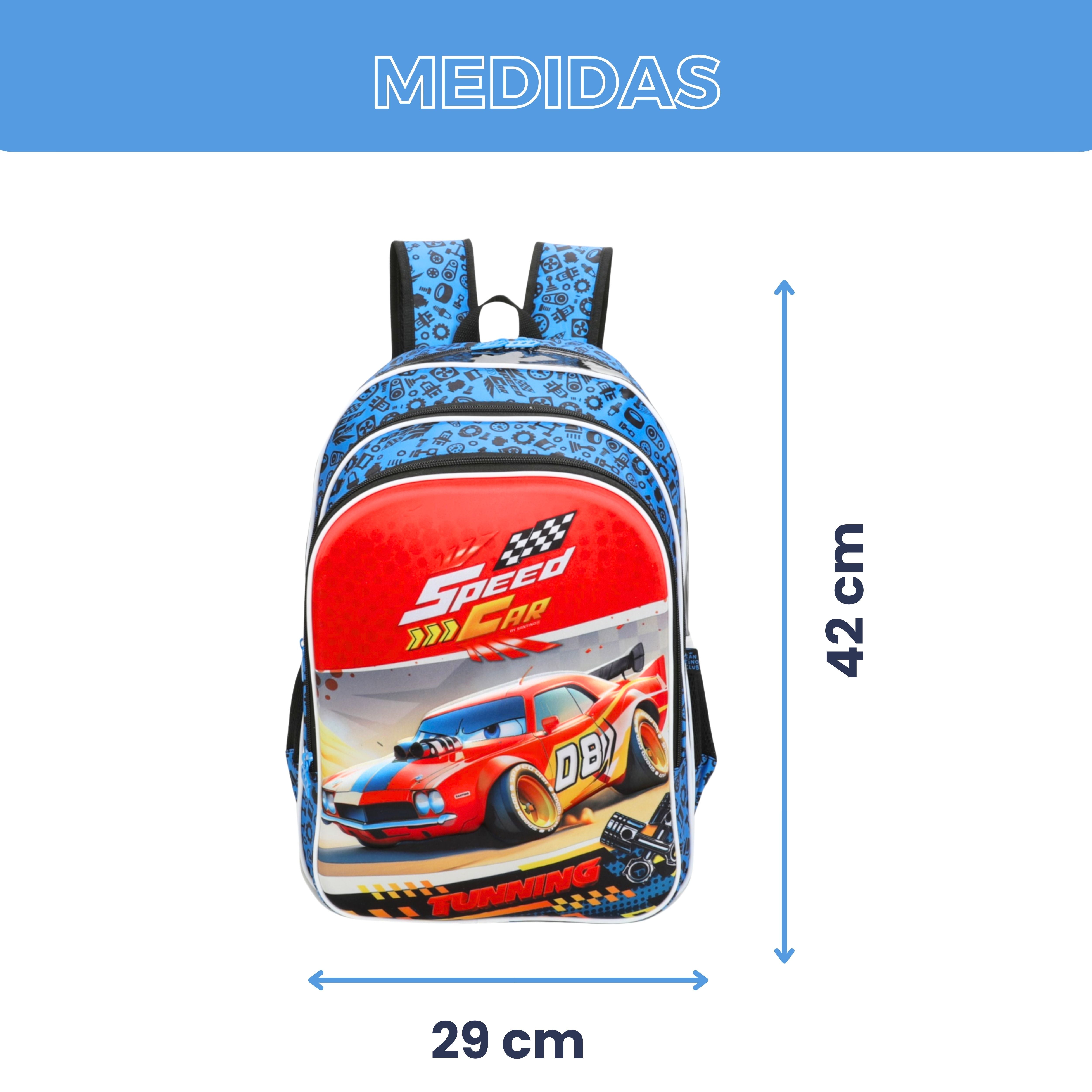 Speed ​​Car Champion by Santino Kids Backpack - SCM10U - Navy Blue
