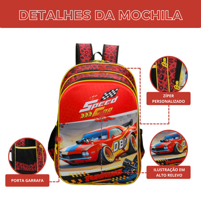 Speed ​​Car Champion by Santino Polyester Backpack SCM10U Red
