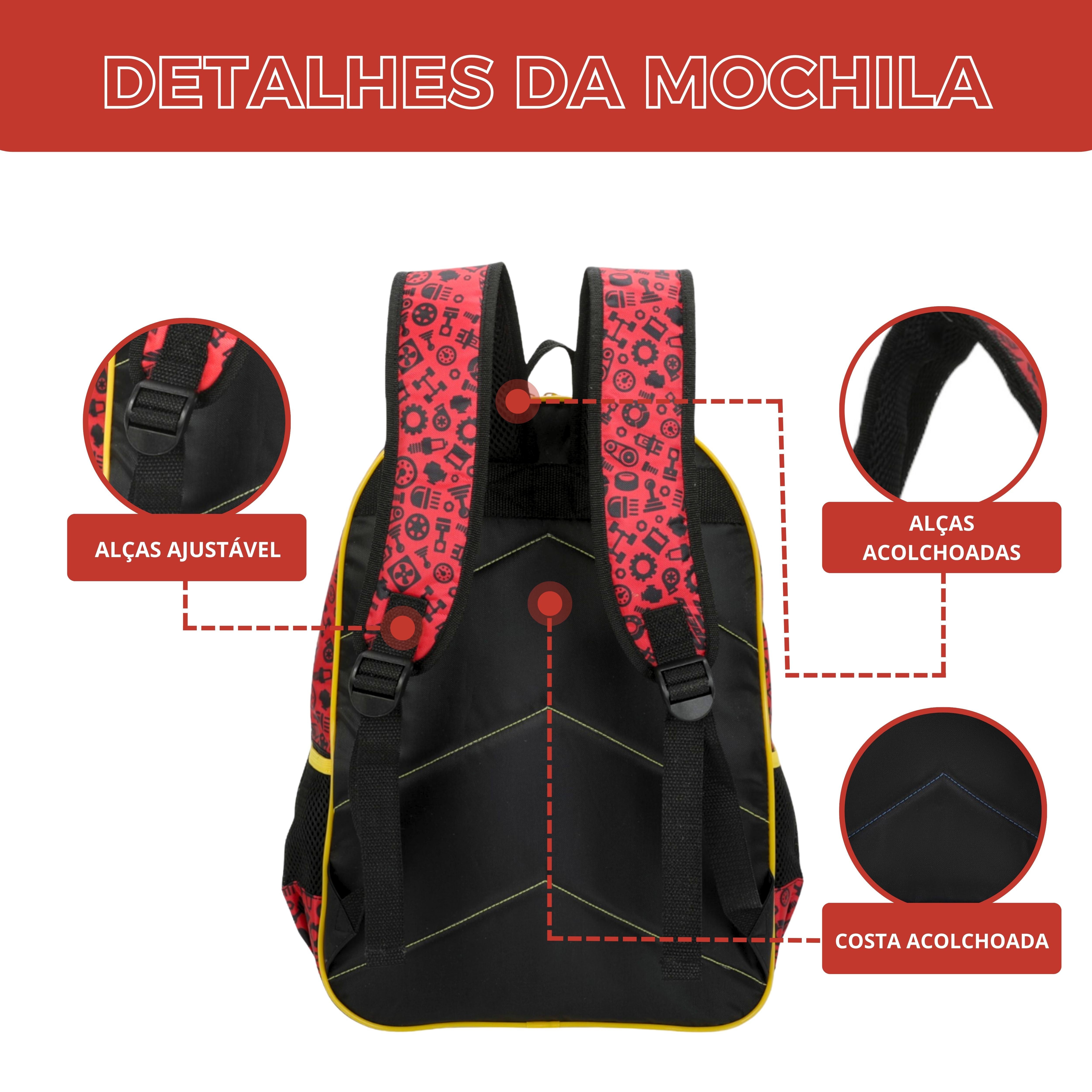 Speed ​​Car Champion by Santino Polyester Backpack SCM10U Red