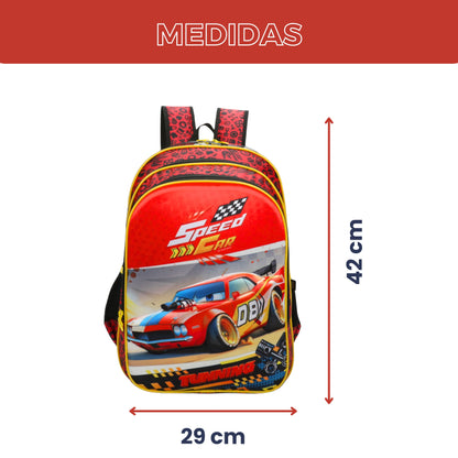 Speed ​​Car Champion by Santino Polyester Backpack SCM10U Red