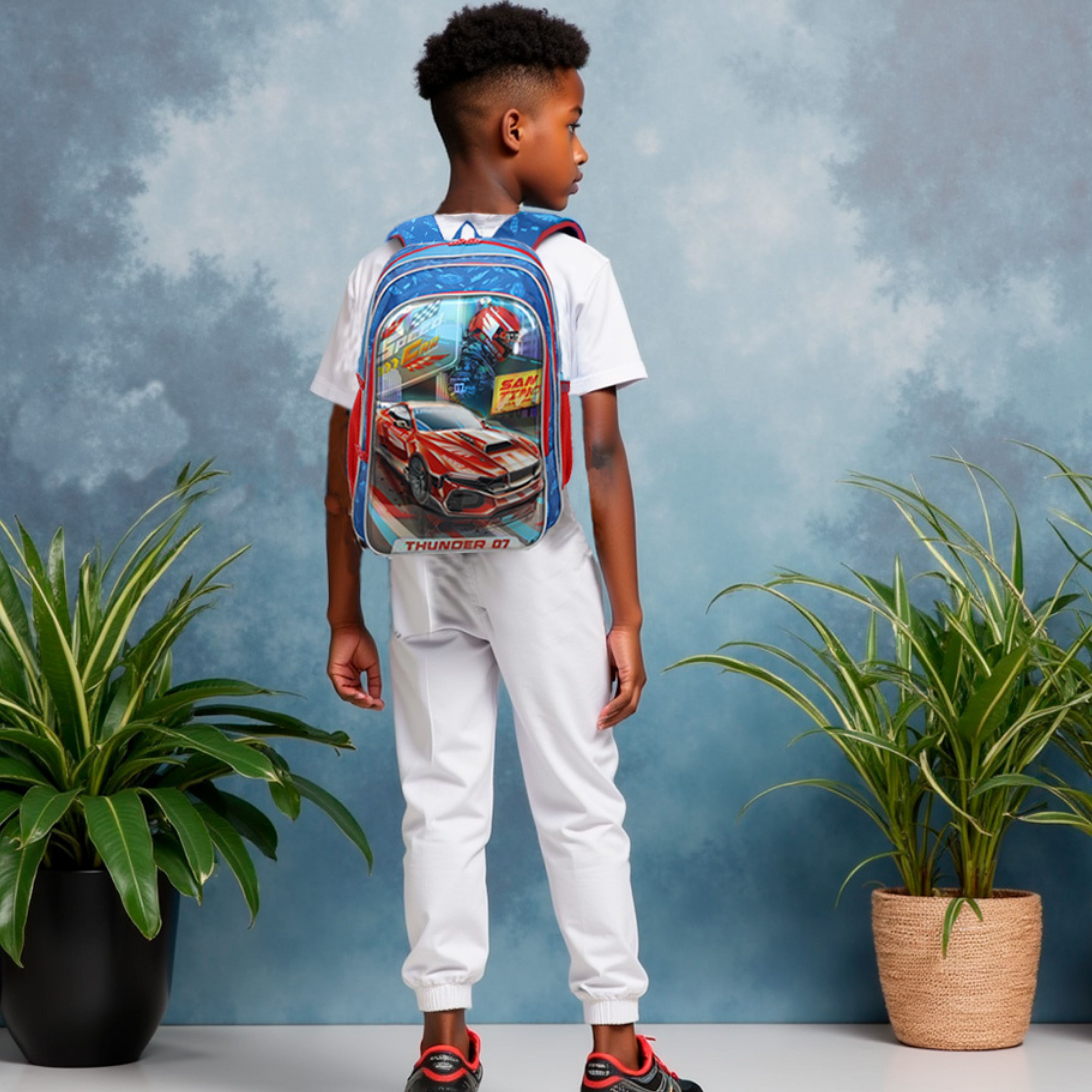 Speed ​​Car Tunning Race by Santino Kids Backpack - SCM11U - Navy Blue