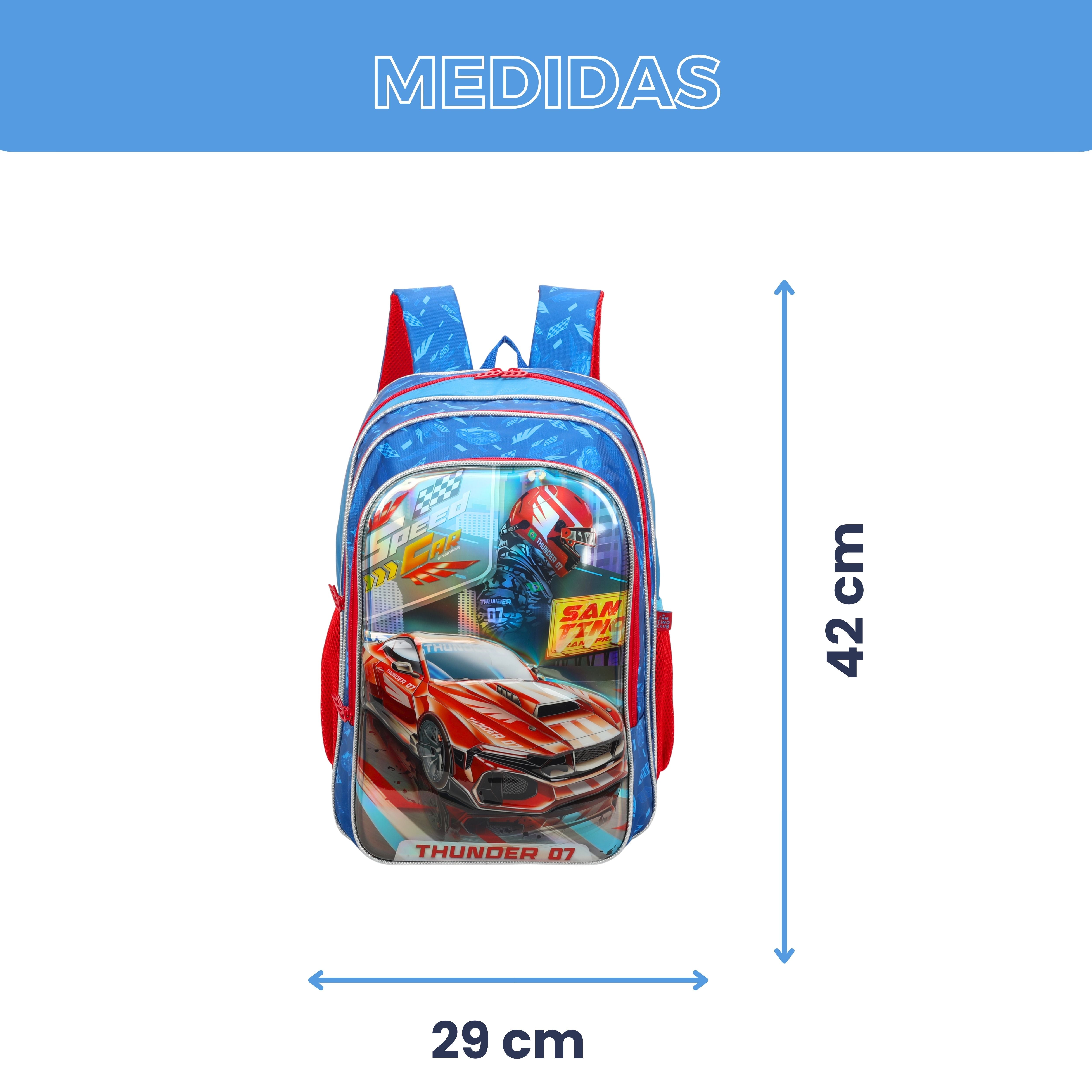 Speed ​​Car Tunning Race by Santino Kids Backpack - SCM11U - Navy Blue