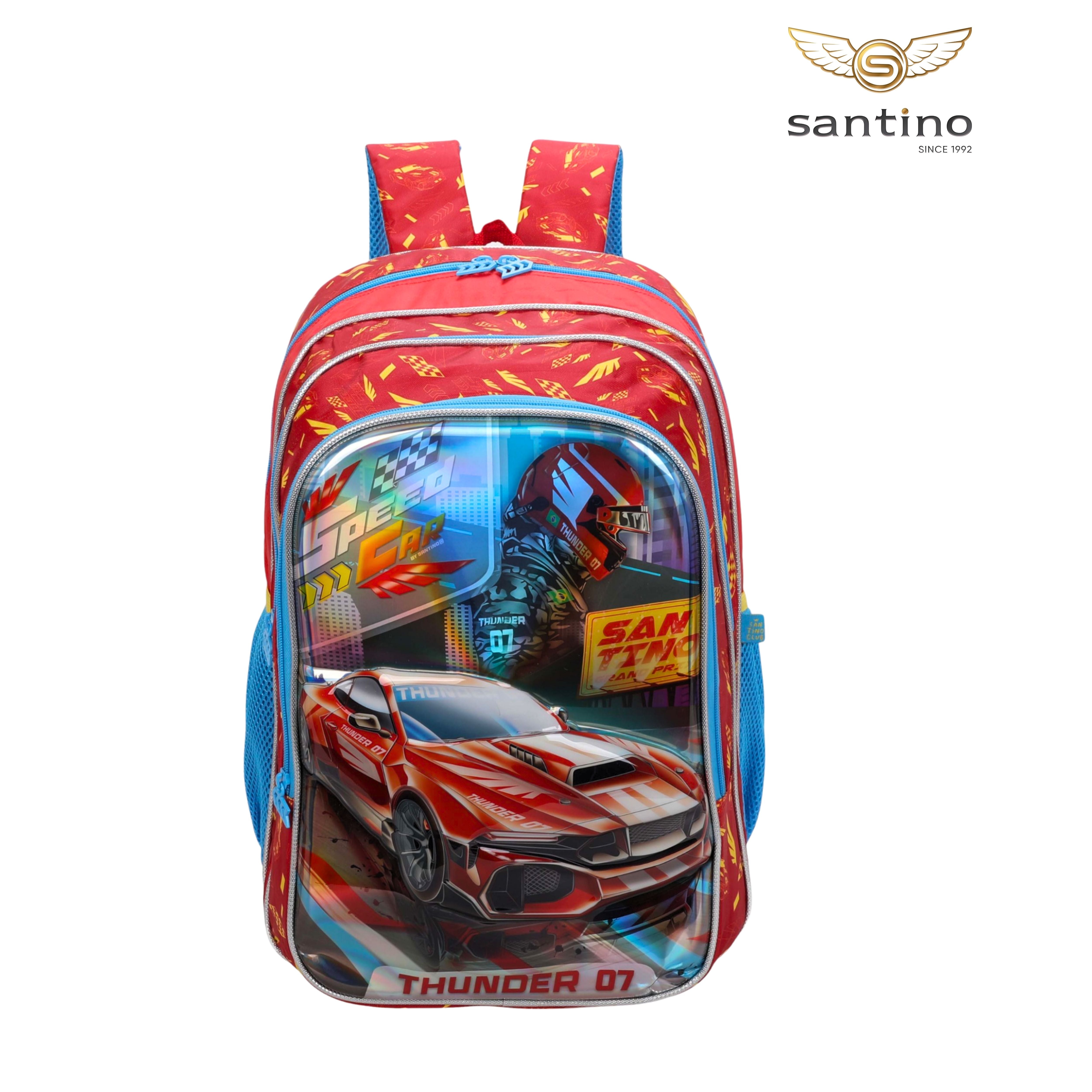 Speed ​​Car Tunning Race by Santino Polyester Children's Backpack - SCM11U - Red