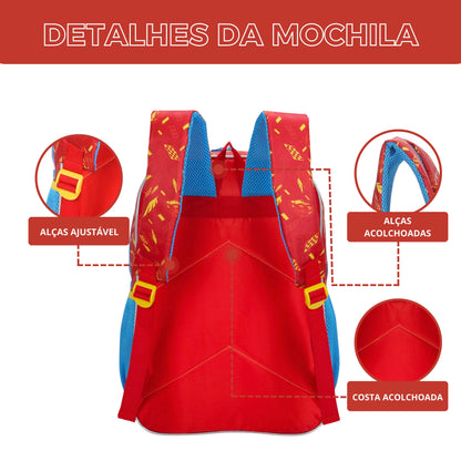 Speed ​​Car Tunning Race by Santino Polyester Children's Backpack - SCM11U - Red