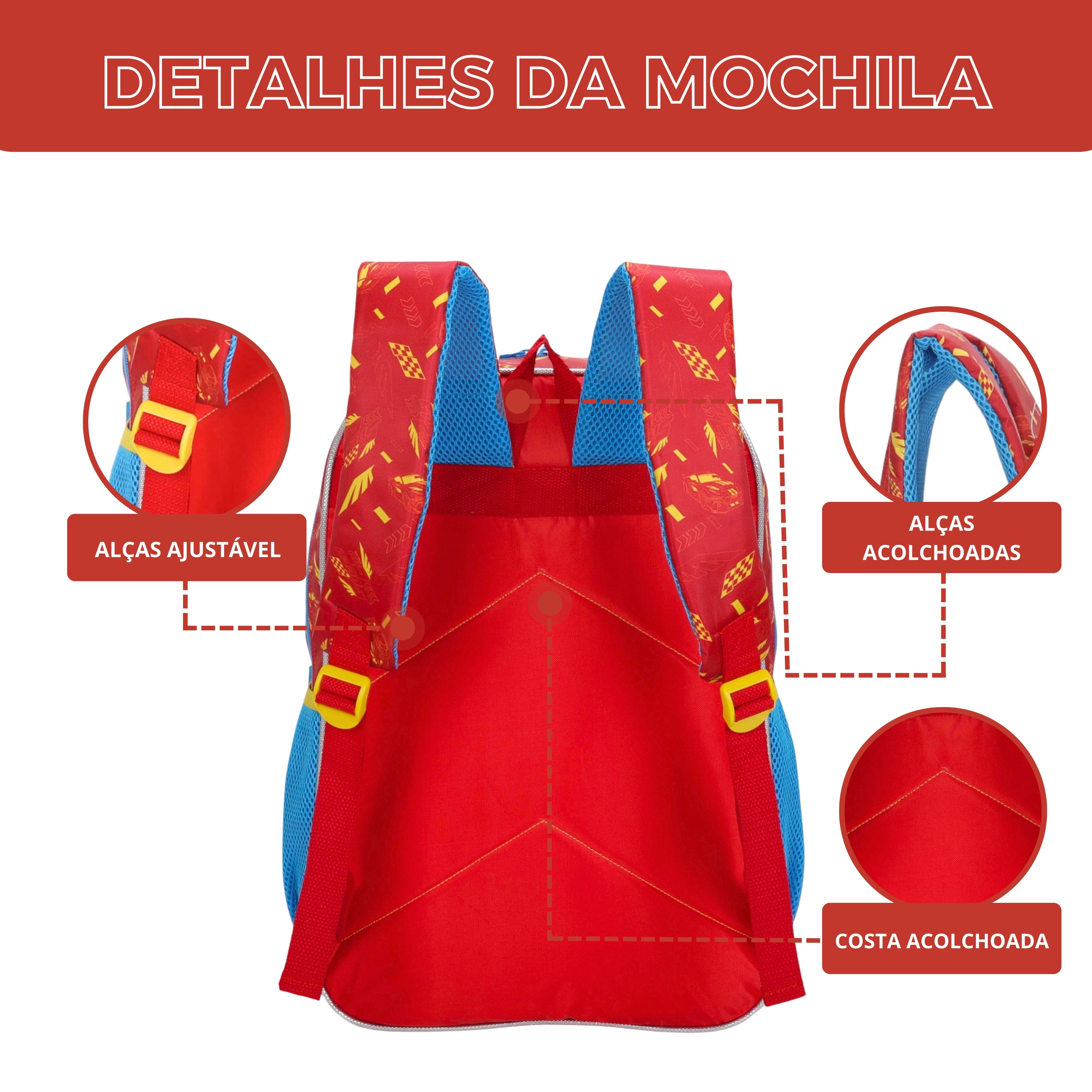 Speed ​​Car Tunning Race by Santino Polyester Children's Backpack - SCM11U - Red