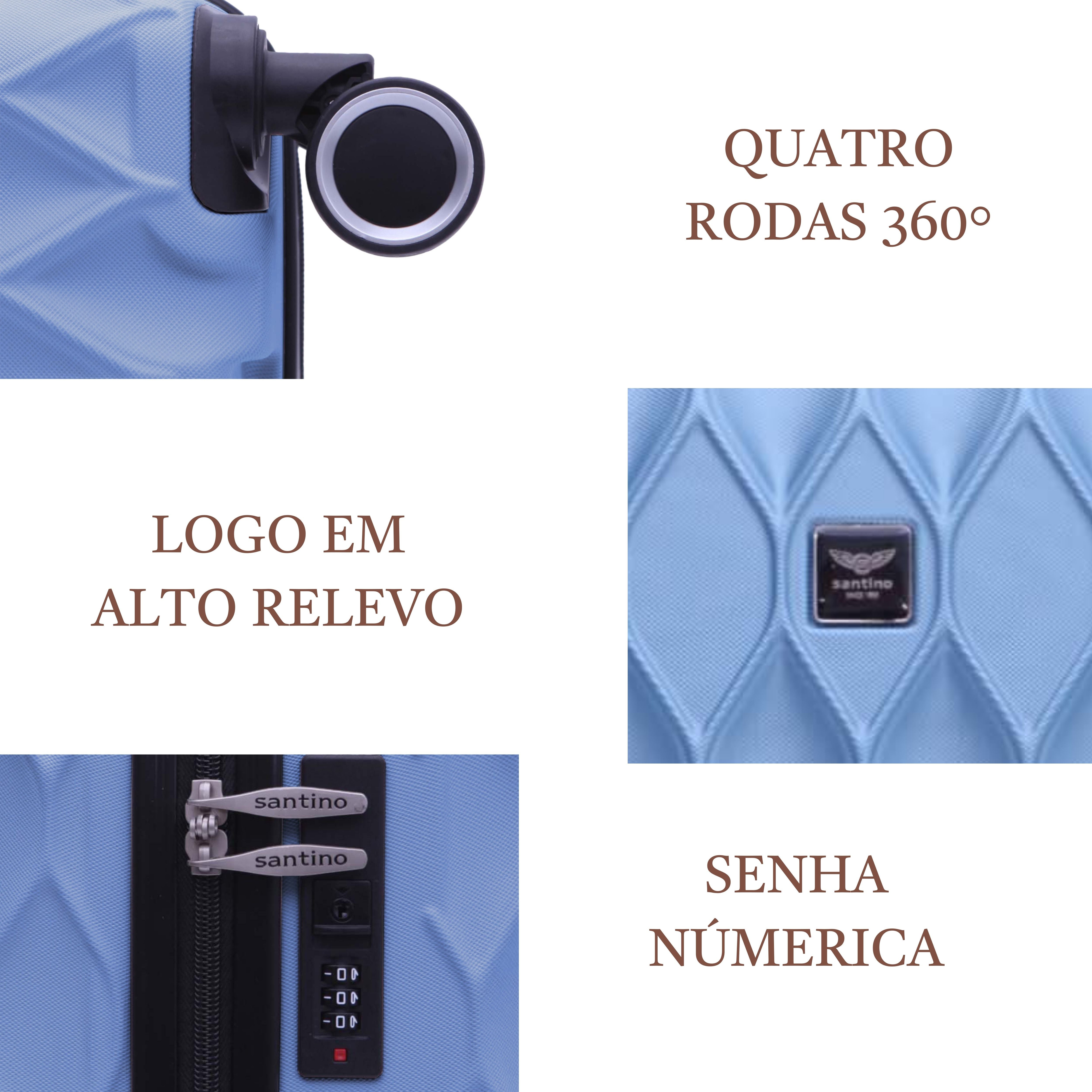 Mala de Bordo Marselha Rígida 360° Santino  - ASDV224P