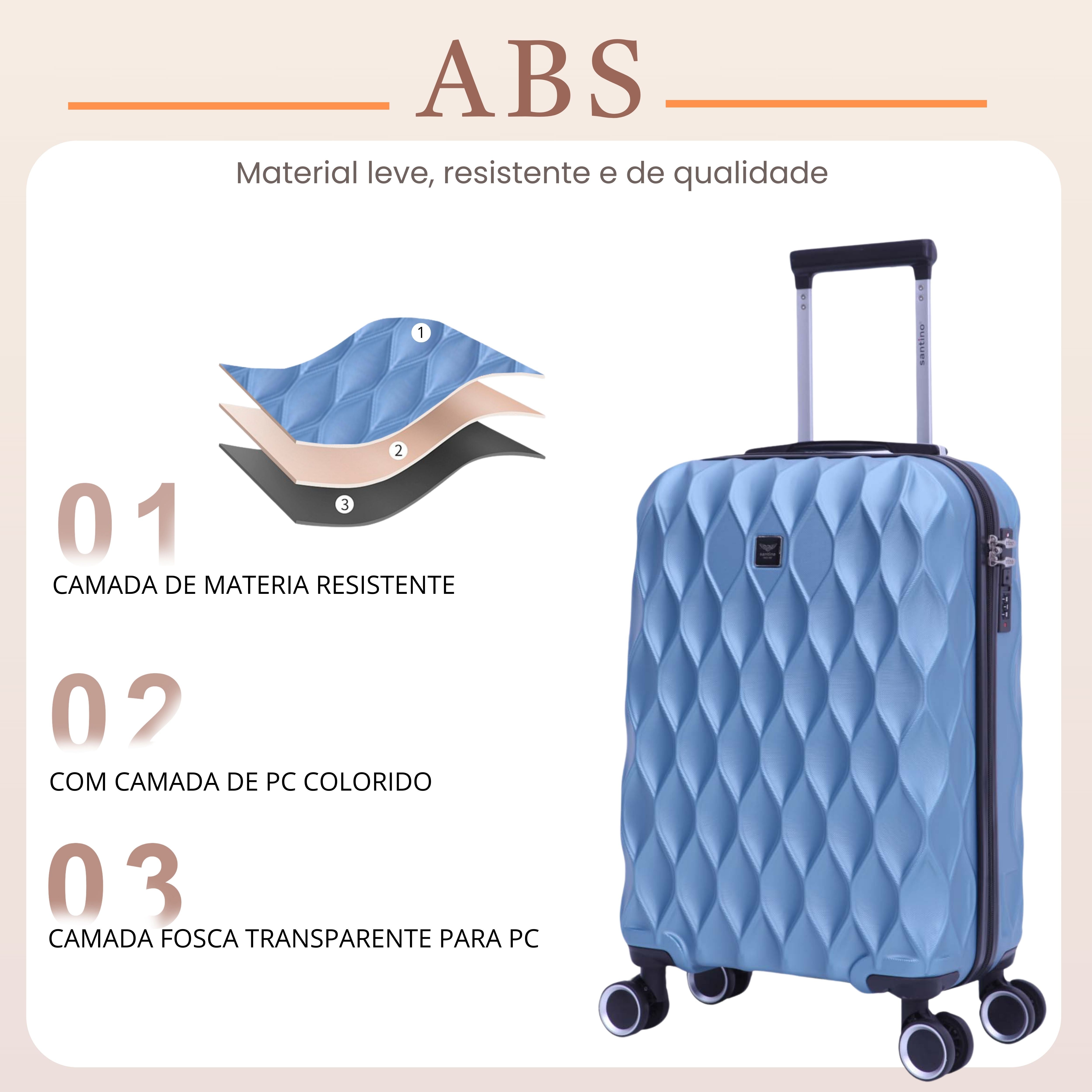 Mala de Bordo Marselha Rígida 360° Santino  - ASDV224P