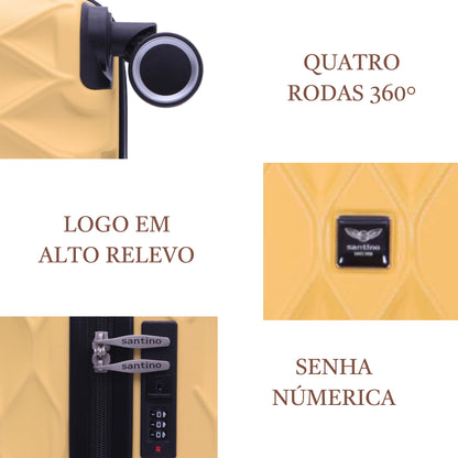 Mala de Bordo Marselha Rígida 360° Santino  - ASDV224P