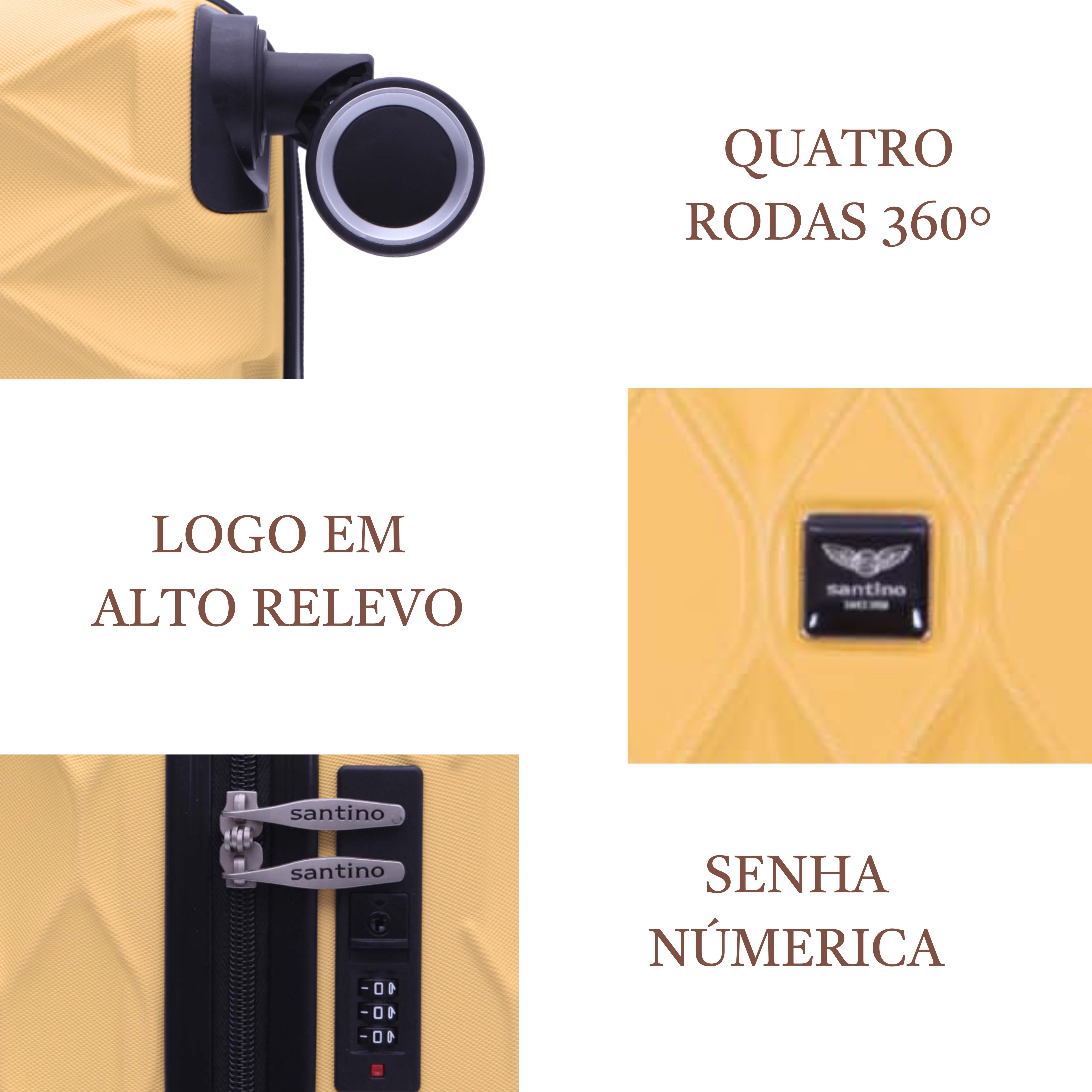 Mala de Bordo Marselha Rígida 360° Santino  - ASDV224P
