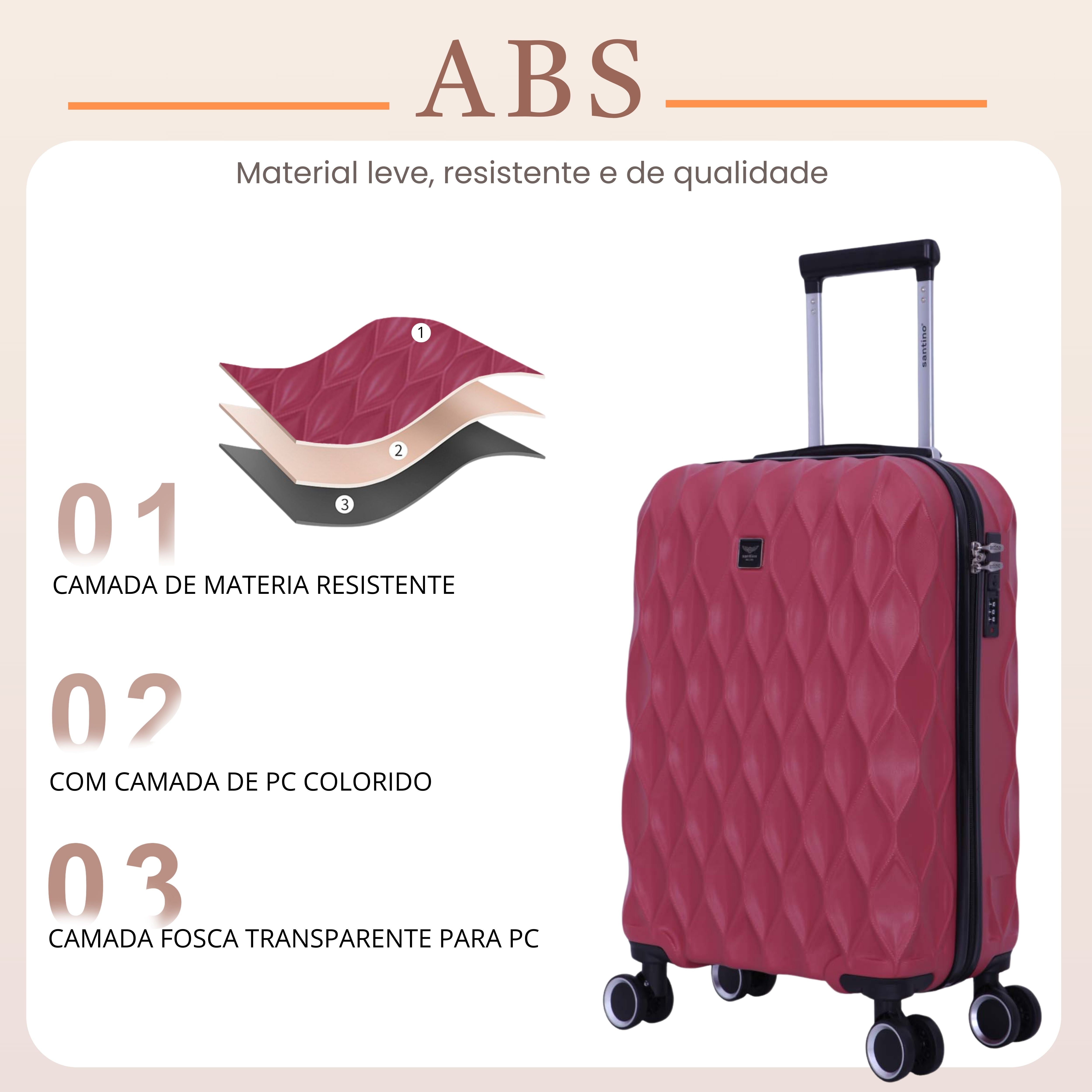 Mala de Bordo Marselha Rígida 360° Santino  - ASDV224P