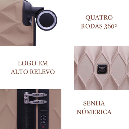 Mala de Bordo Marselha Rígida 360° Santino  - ASDV224P