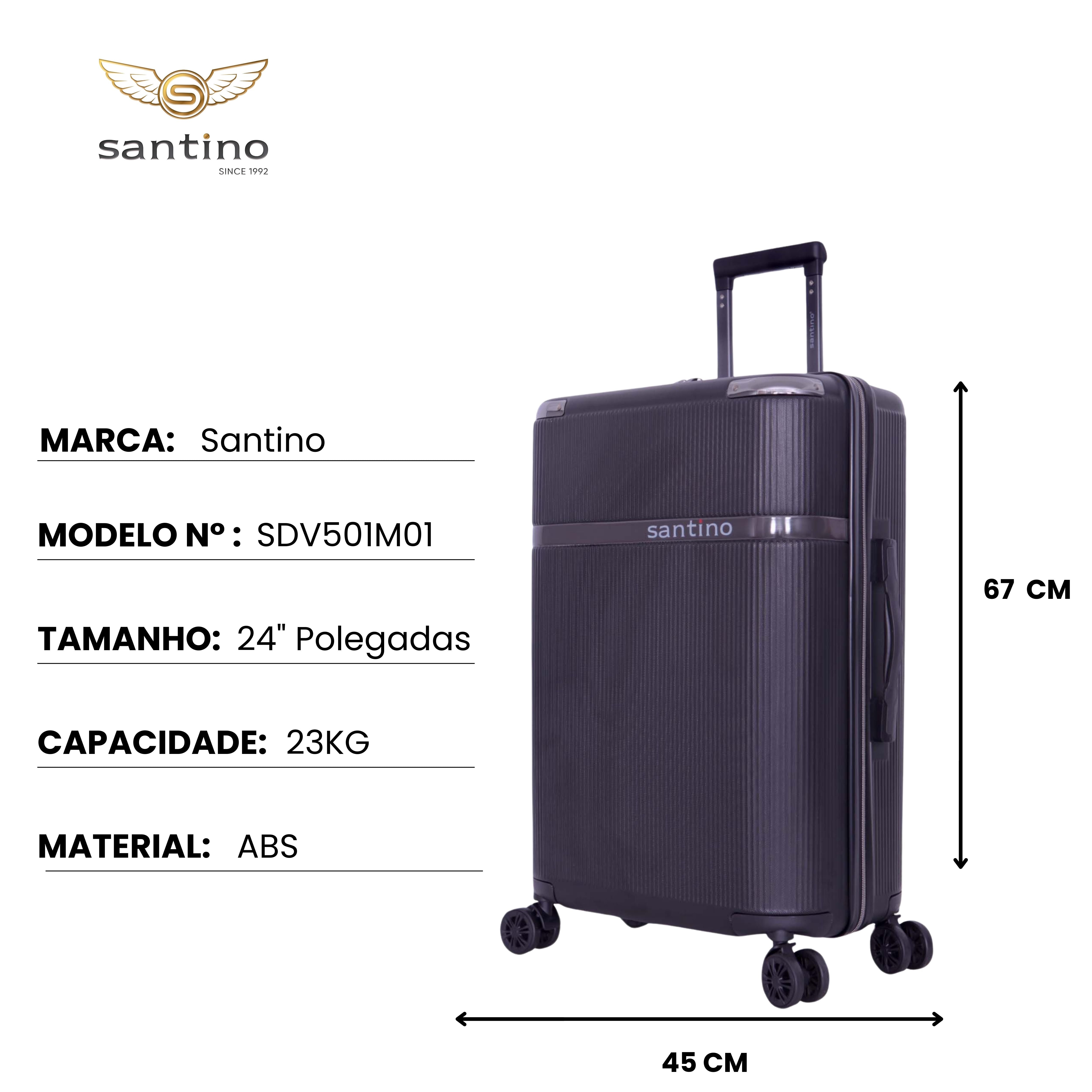 Santino 360° Versailles Rigid Luggage Set - SDV501J