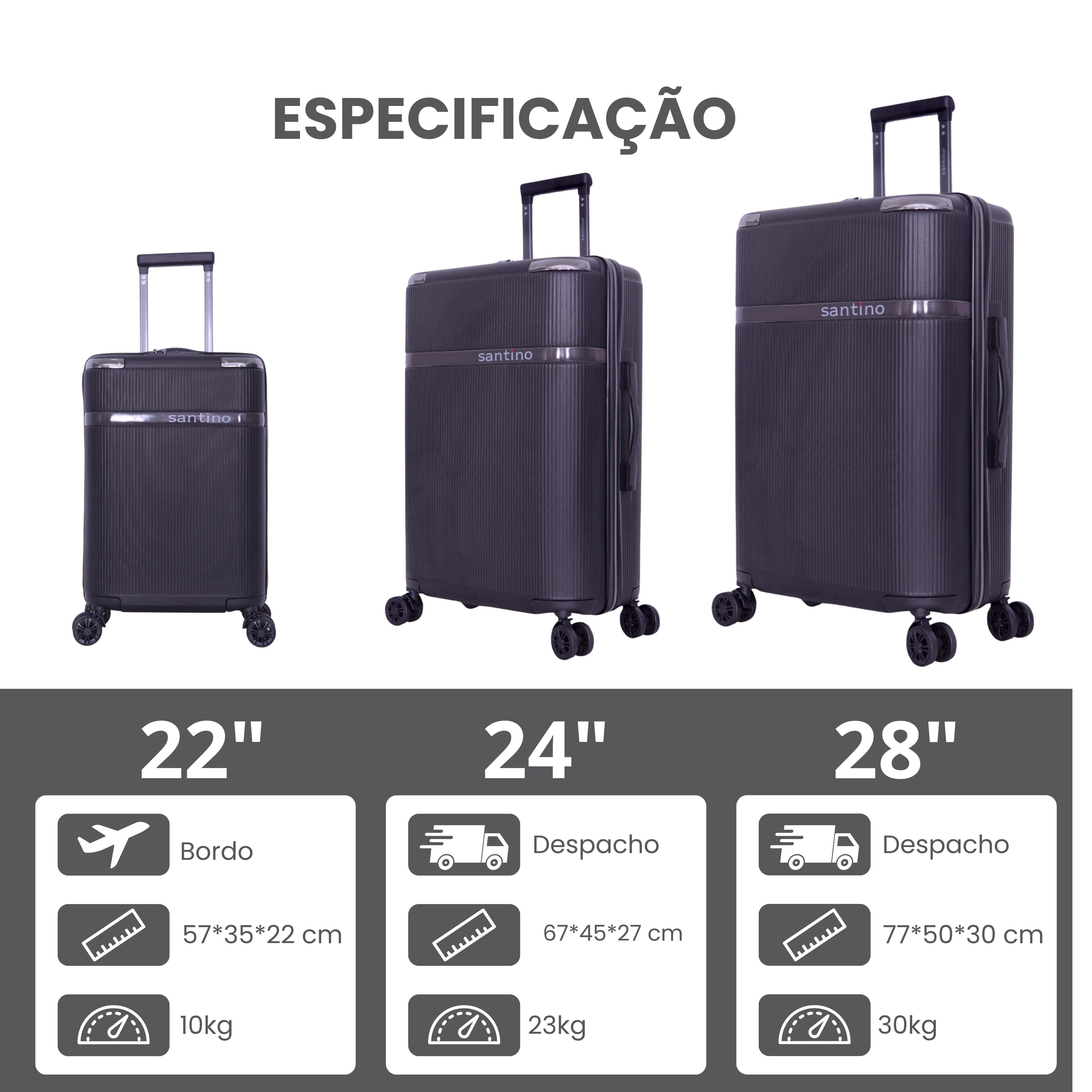 Santino 360° Versailles Rigid Luggage Set - SDV501J