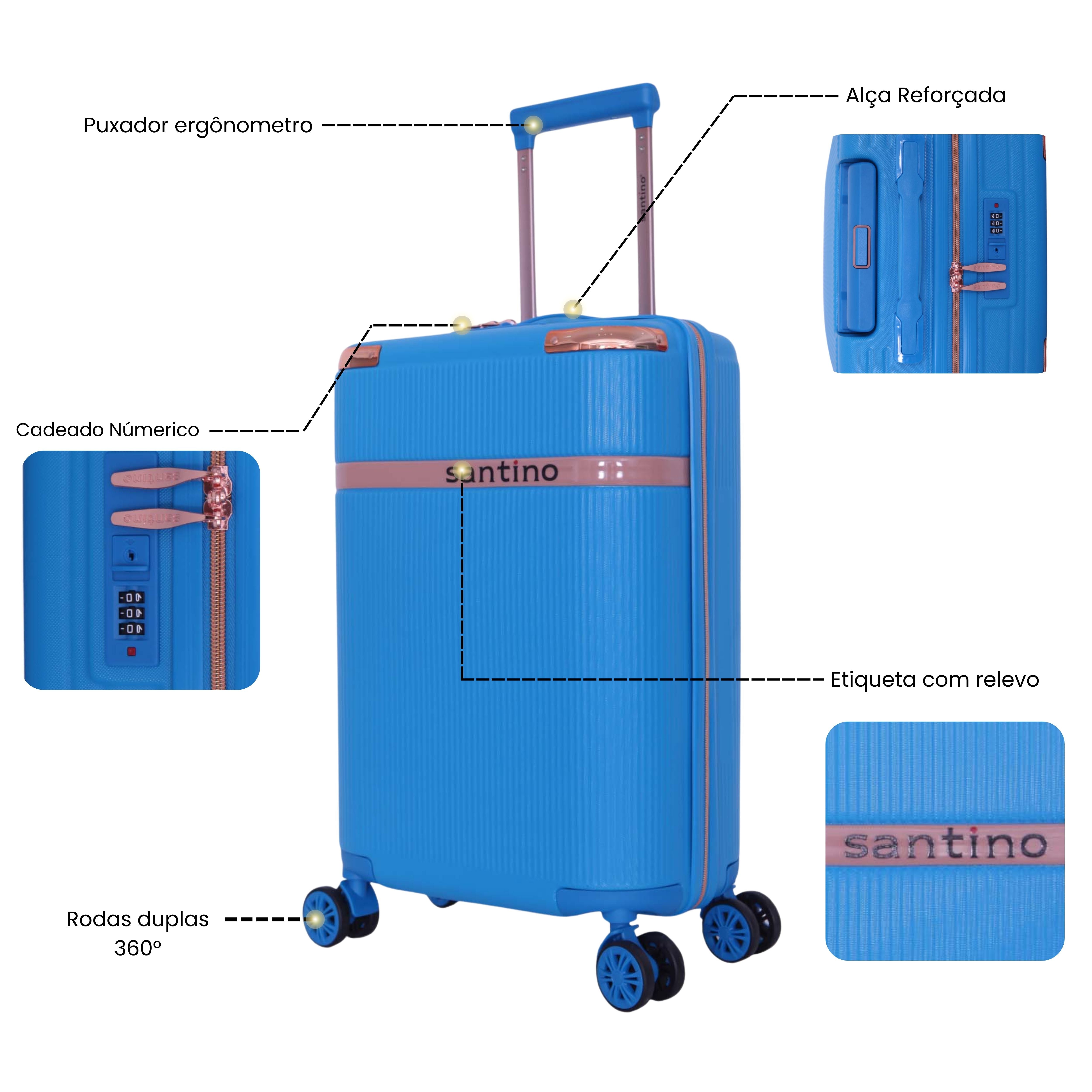 Santino 360° Versailles Rigid Luggage Set - SDV501J