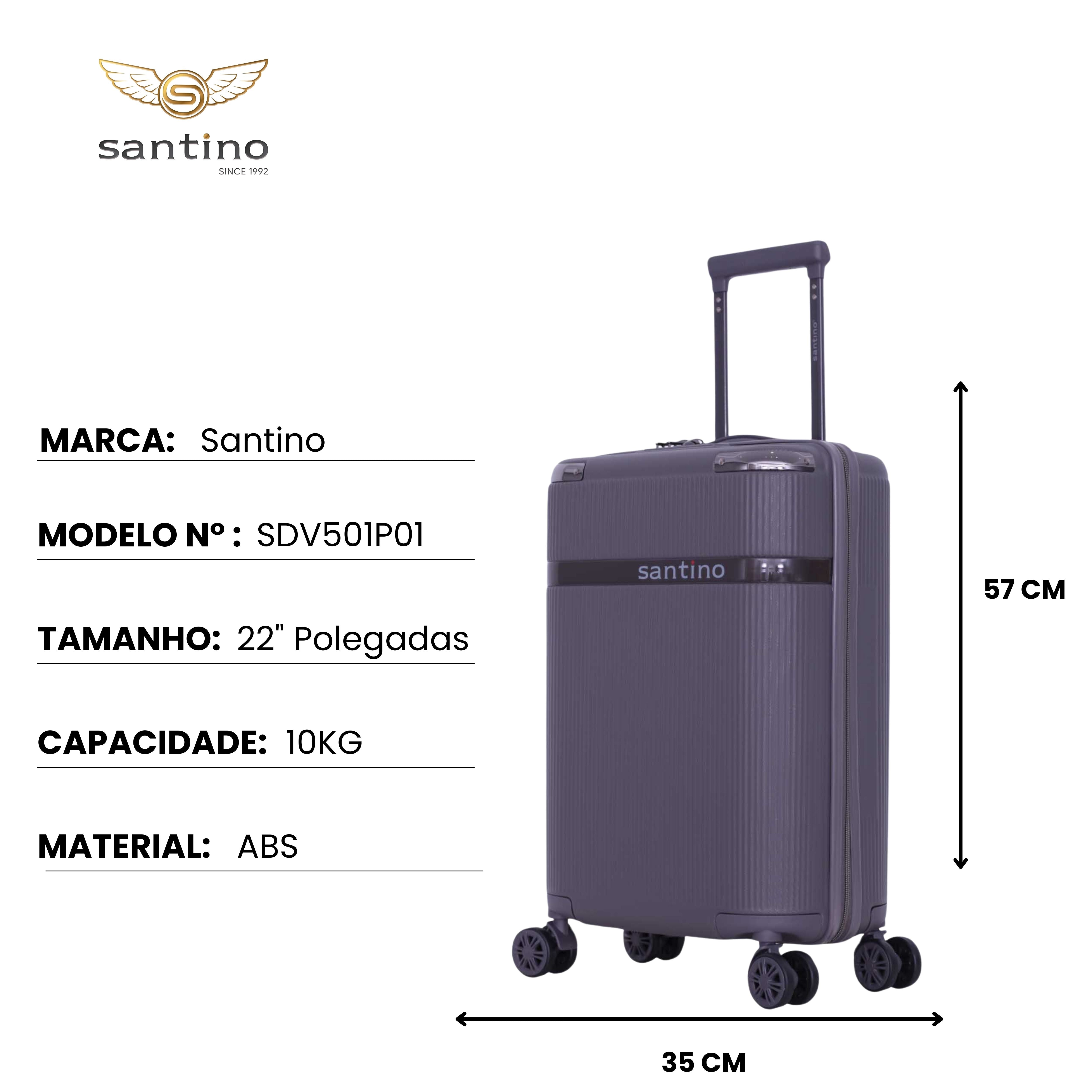 Santino 360° Versailles Rigid Luggage Set - SDV501J