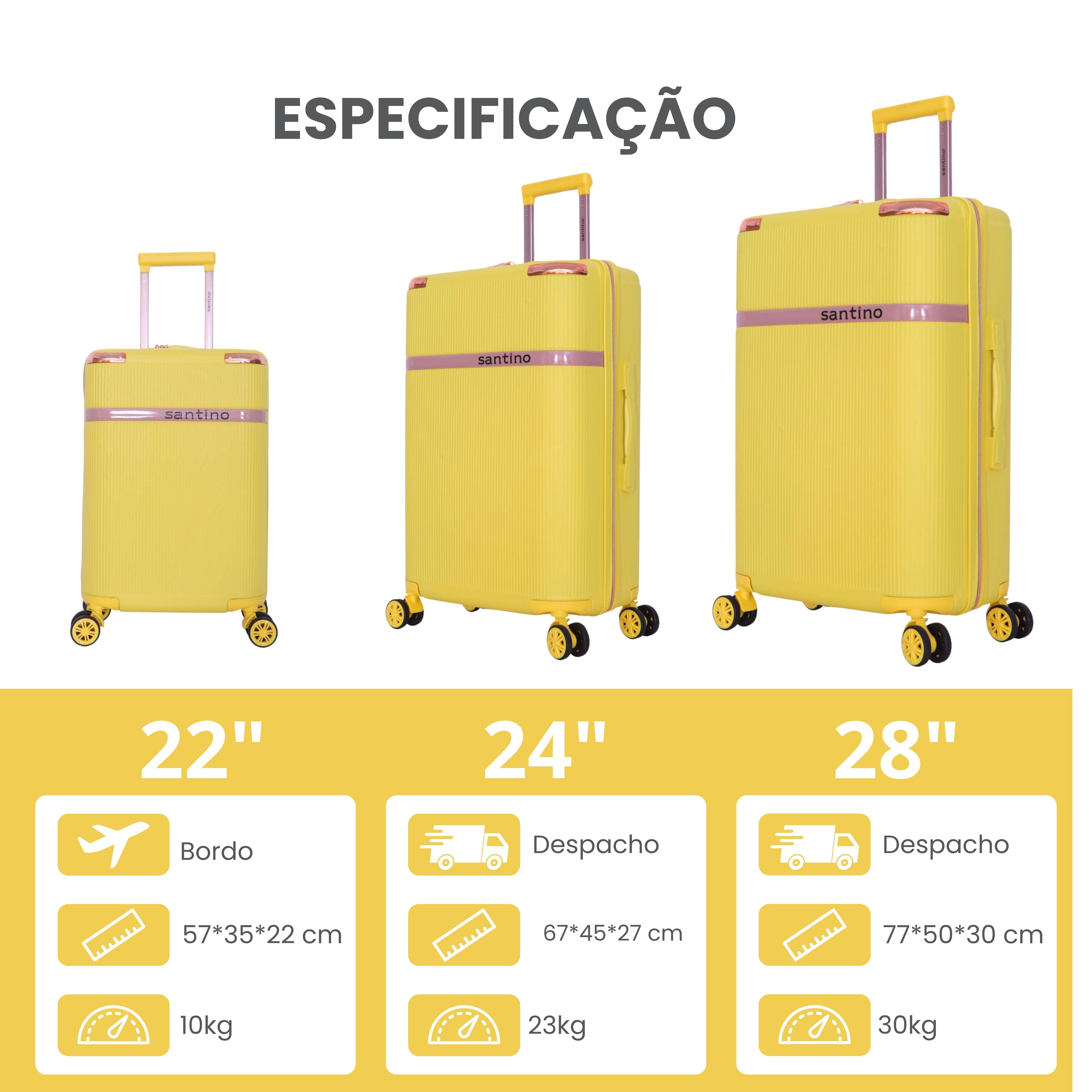 Santino 360° Versailles Rigid Luggage Set - SDV501J