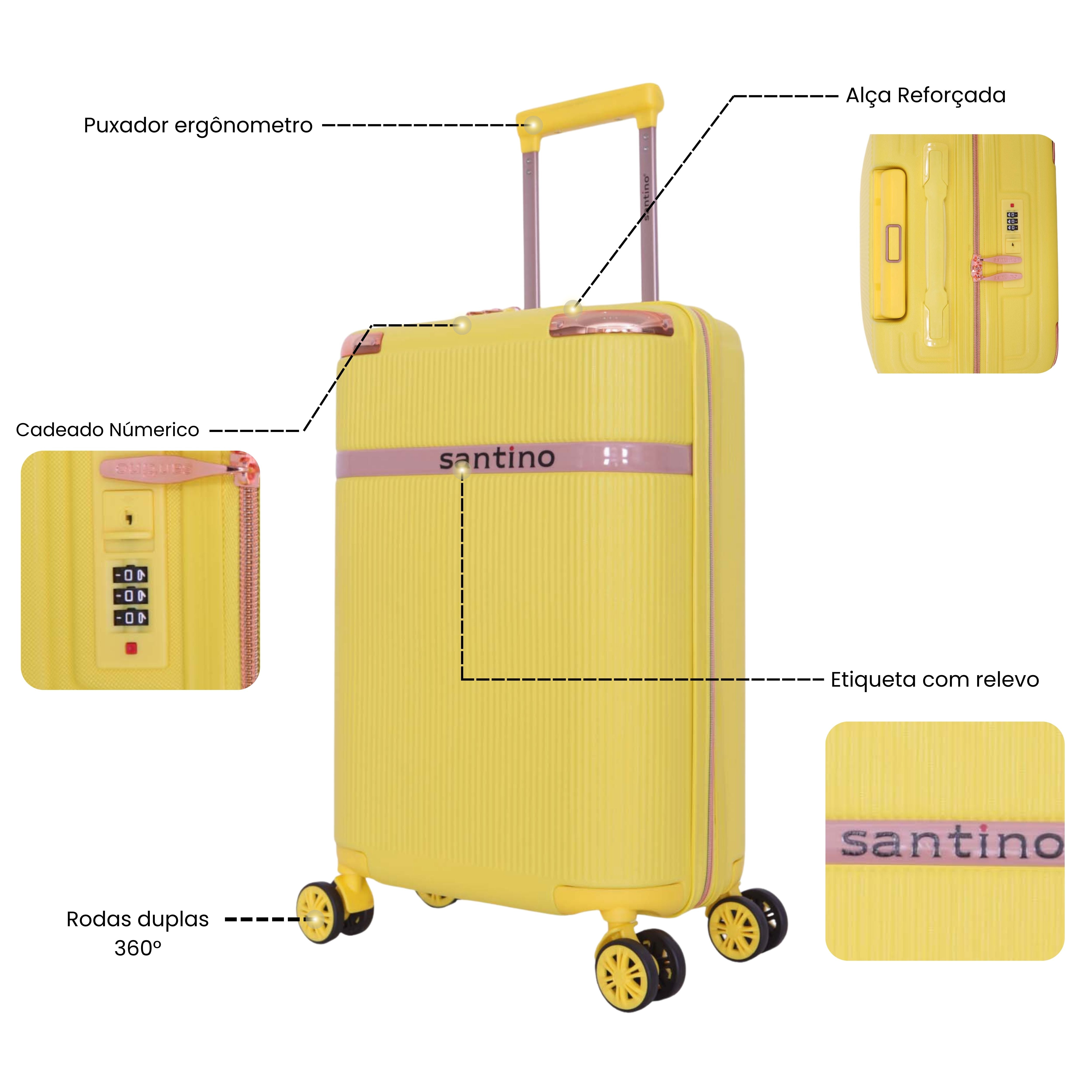 Santino 360° Versailles Rigid Luggage Set - SDV501J
