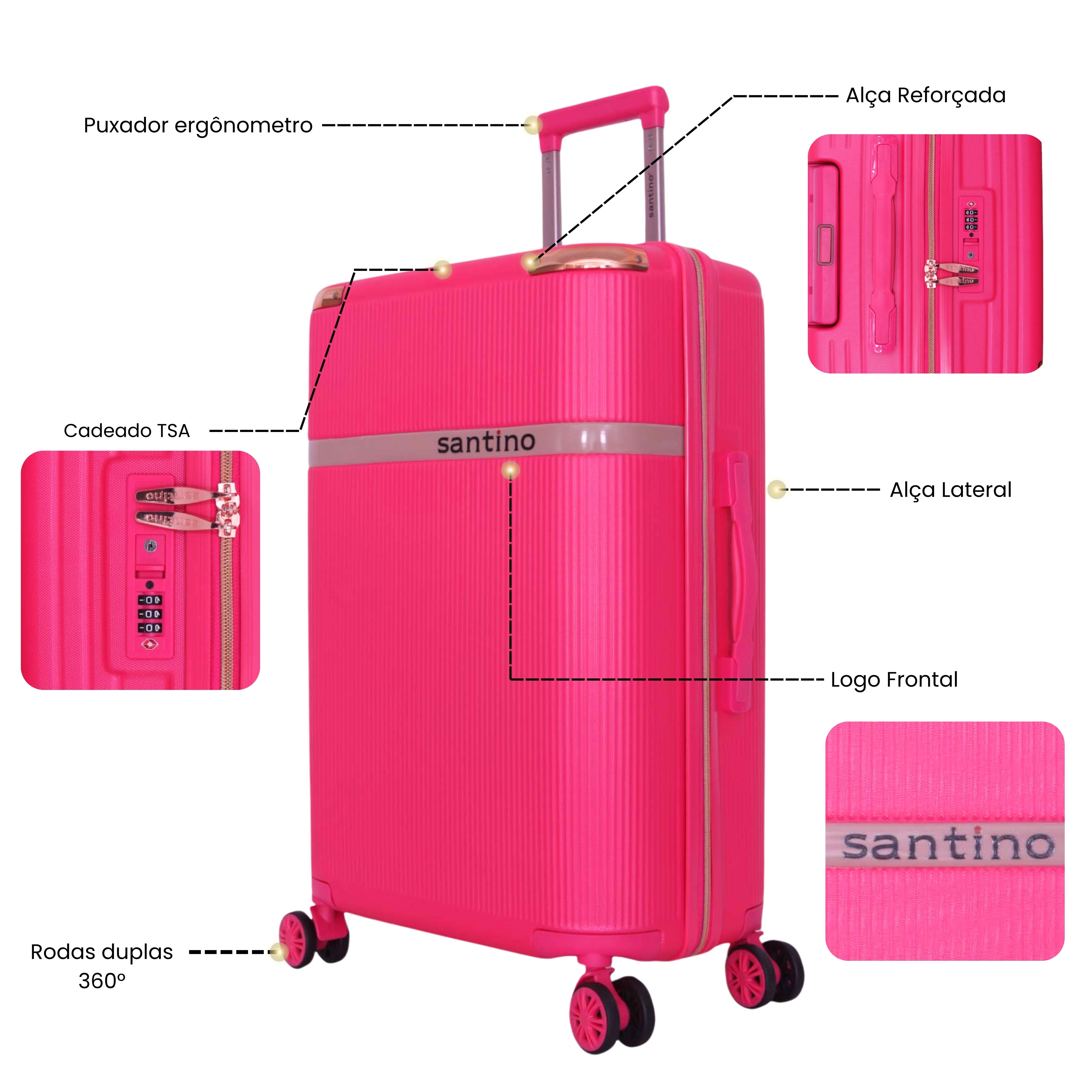 Santino 360° Versailles Rigid Luggage Set - SDV501J
