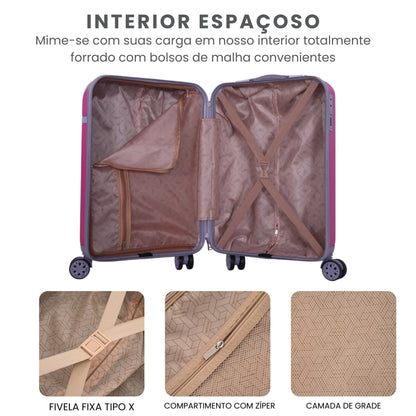 Santino SDV601J 3-Piece Long Beach Hardside Suitcase Set
