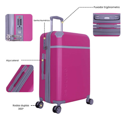 Santino SDV601J 3-Piece Long Beach Hardside Suitcase Set