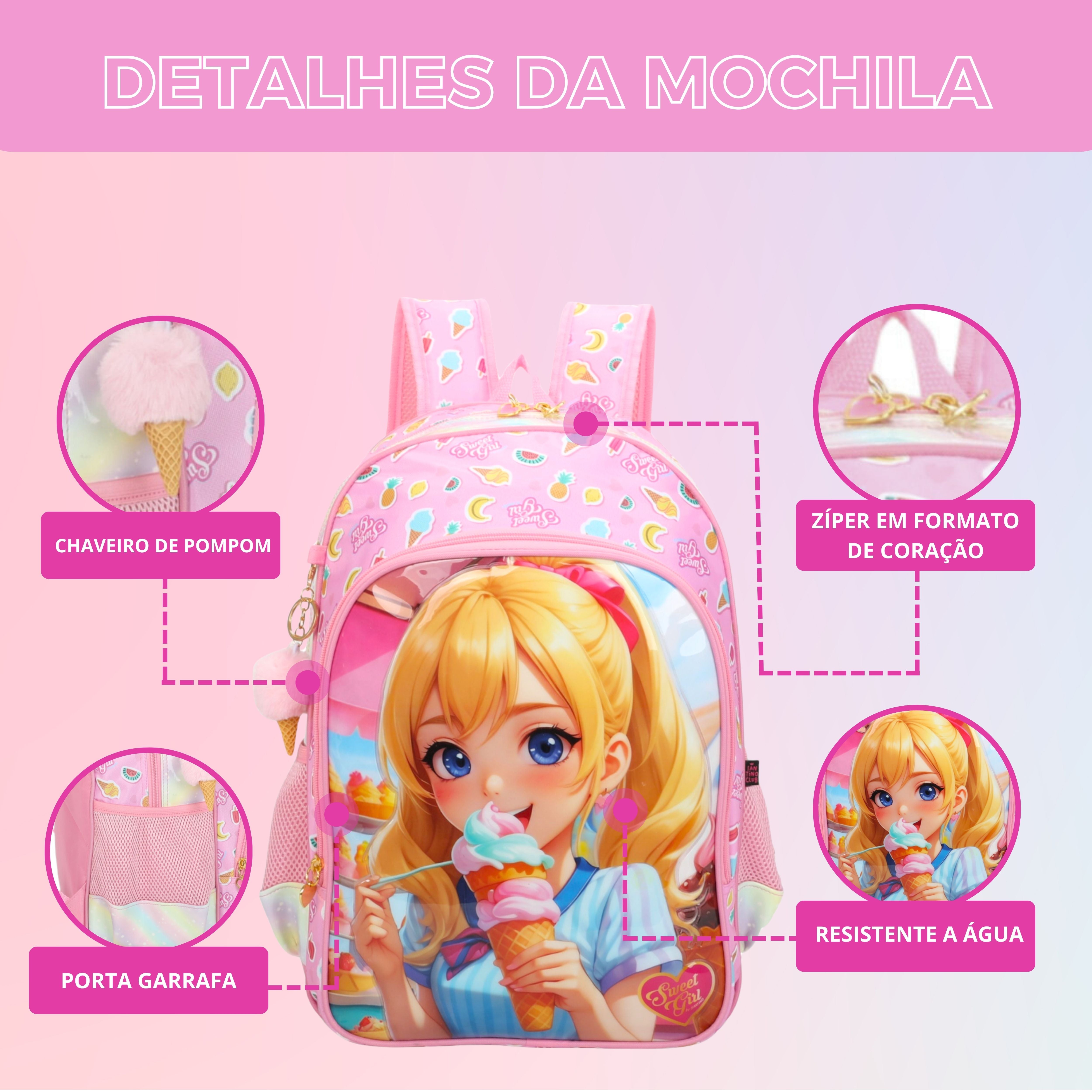Sweet Girl Ice Cream Children's Backpack by Santino - SGM20U- Pink
