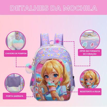 Sweet Girl Ice Cream by Santino Children's Backpack - SGM20U - Lílas