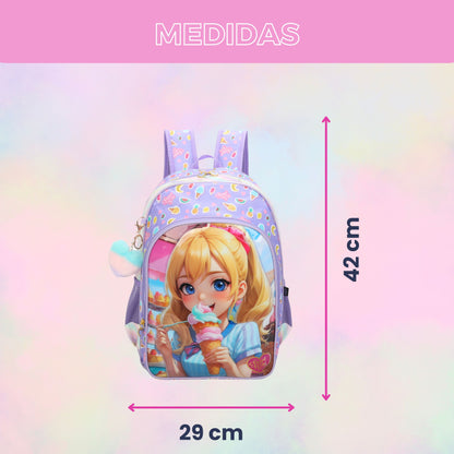 Sweet Girl Ice Cream by Santino Children's Backpack - SGM20U - Lílas