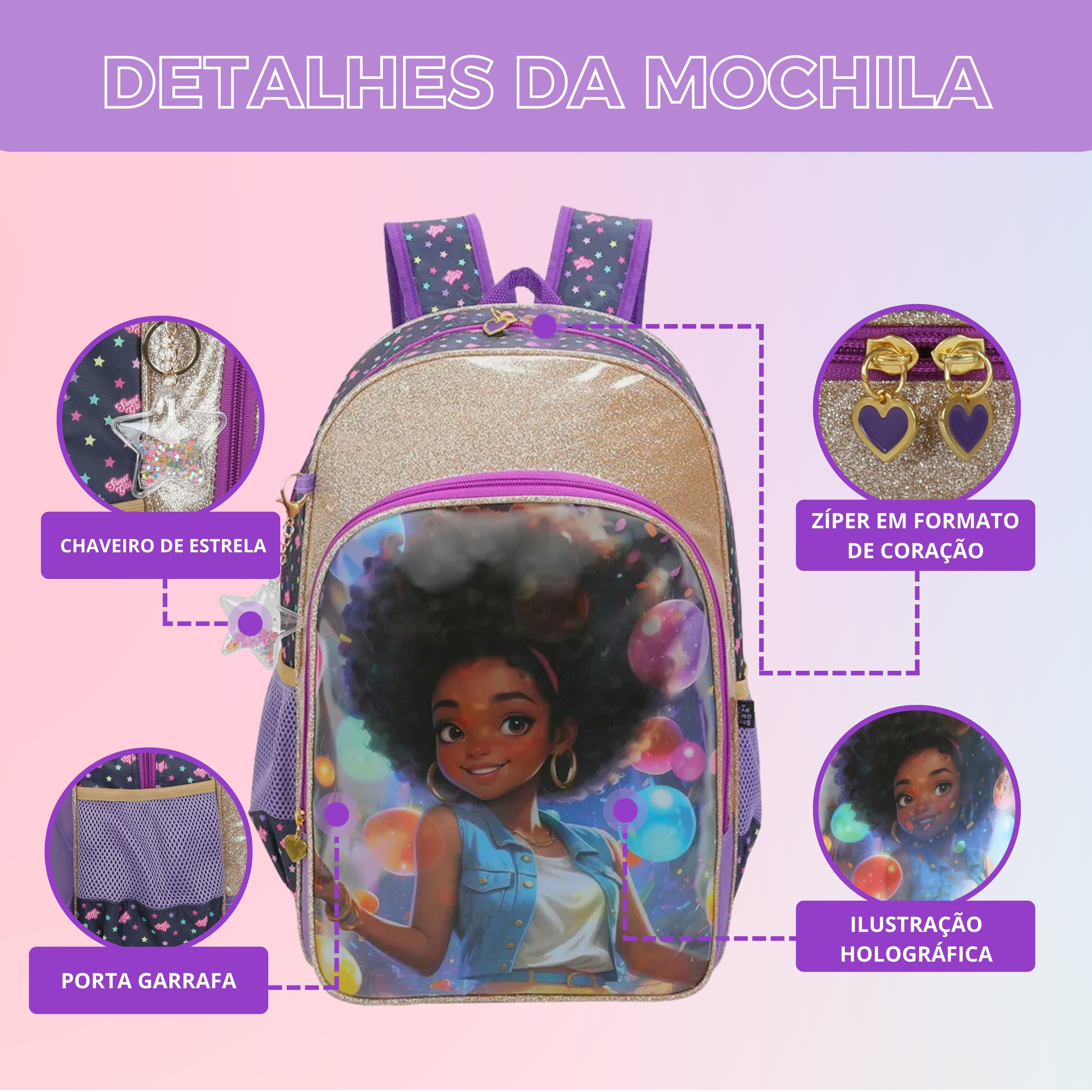 Sweet Girl Lavínia by Santino Lilac Polyester Children's Backpack SGM23U14