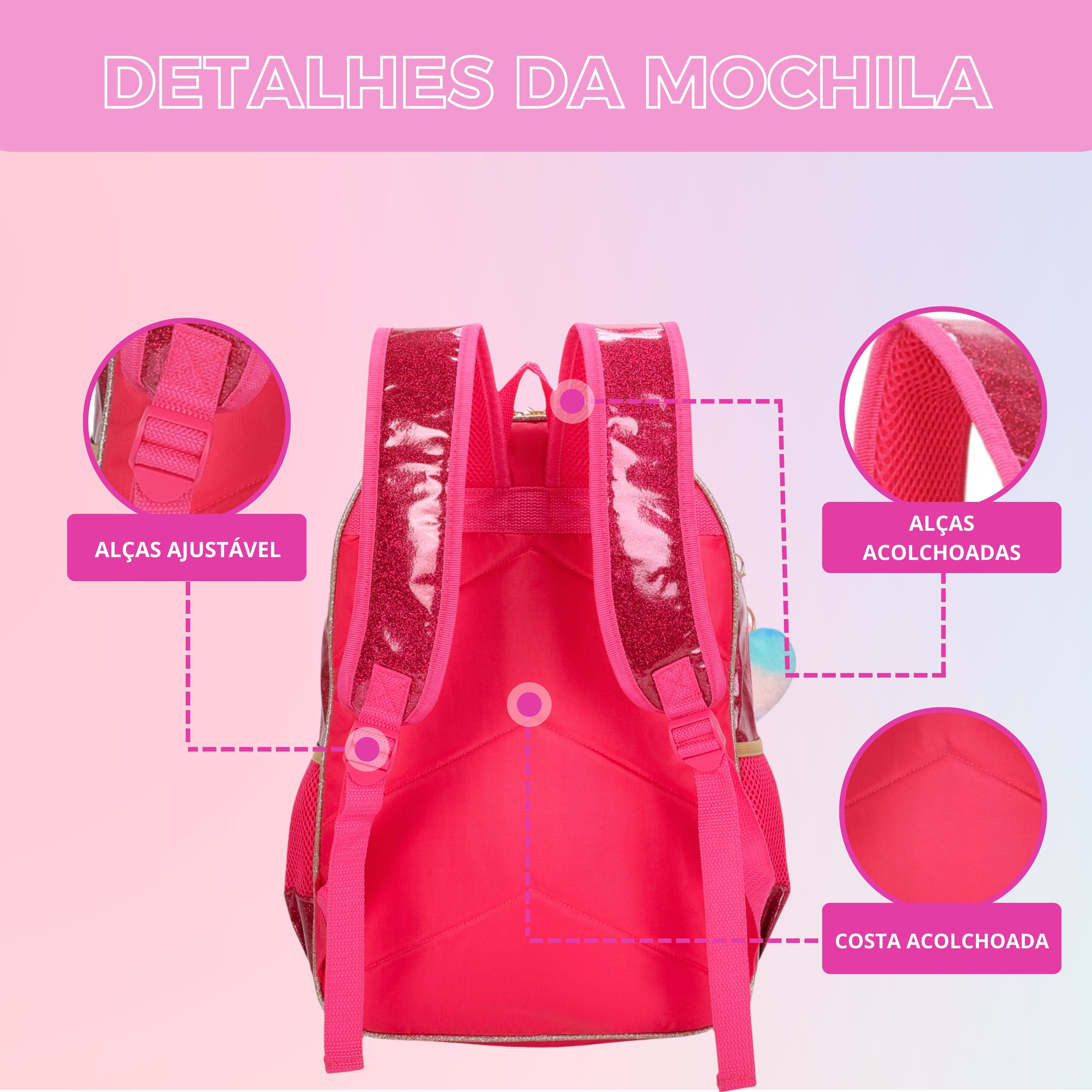 Sweet Girl Makeup by Santino Polyester Backpack SGM24U Pink