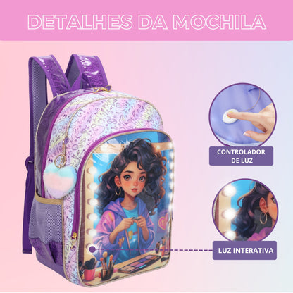 Sweet Girl Makeup by Santino Polyester Backpack SGM24U Lilac
