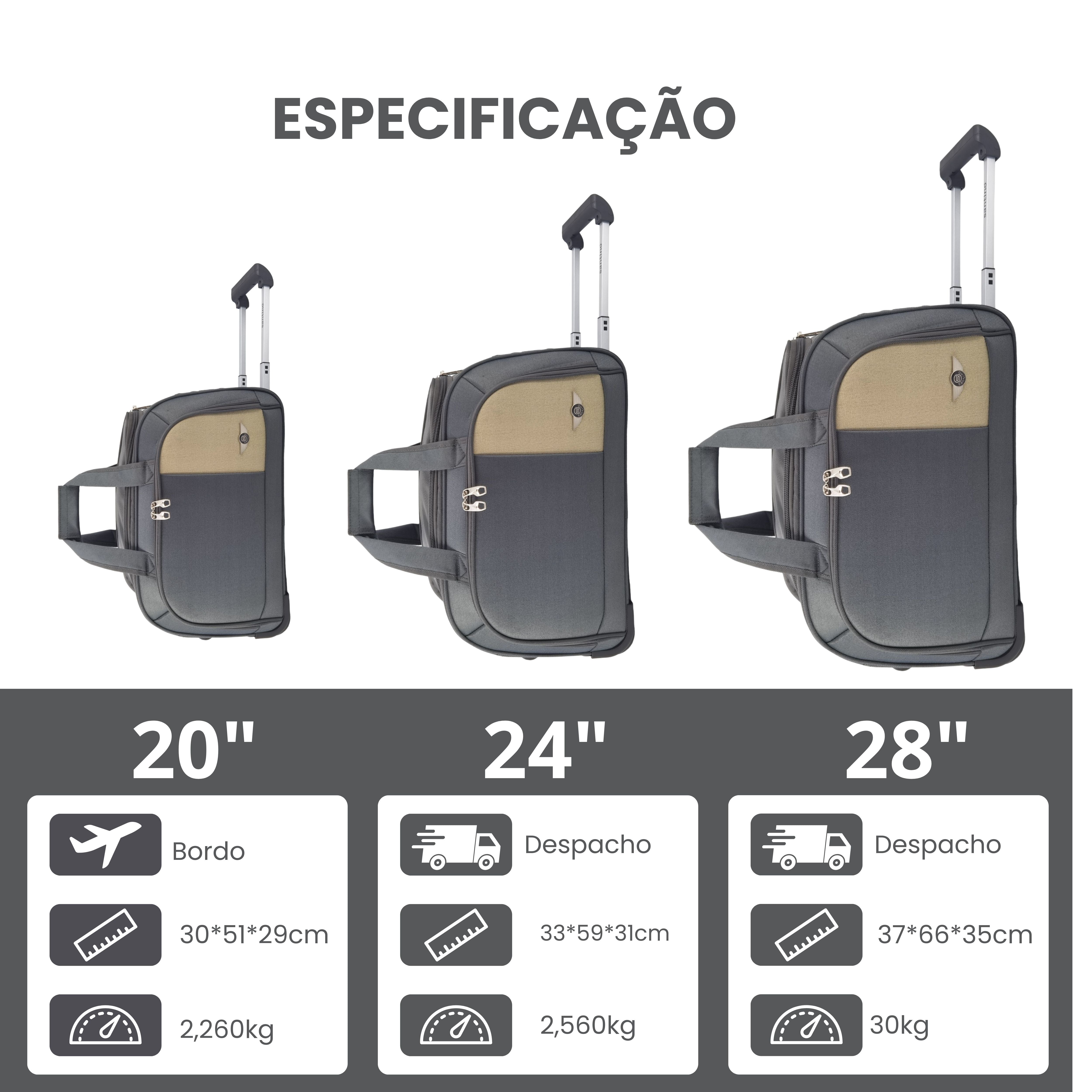 Sant 3 Piece Dubai Polyester Travel Bag Set SLS3J