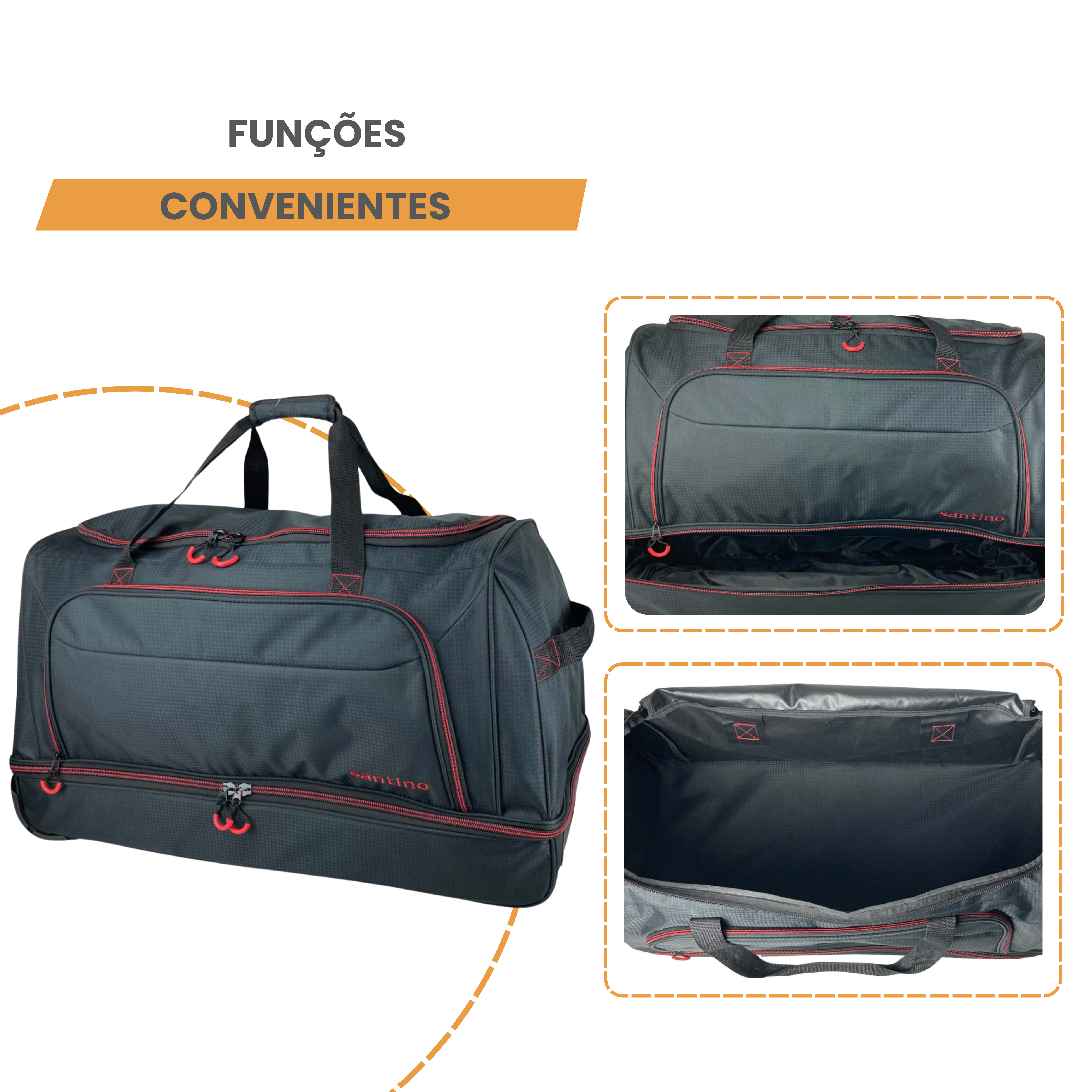 Mallorca Polyester Santino Travel Bag Black - ZHS1U01