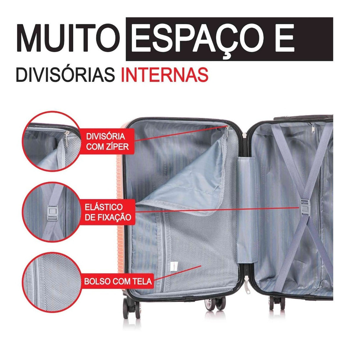 Santino 3-Piece Pisa Rigid 360° Luggage Set - MZV183J