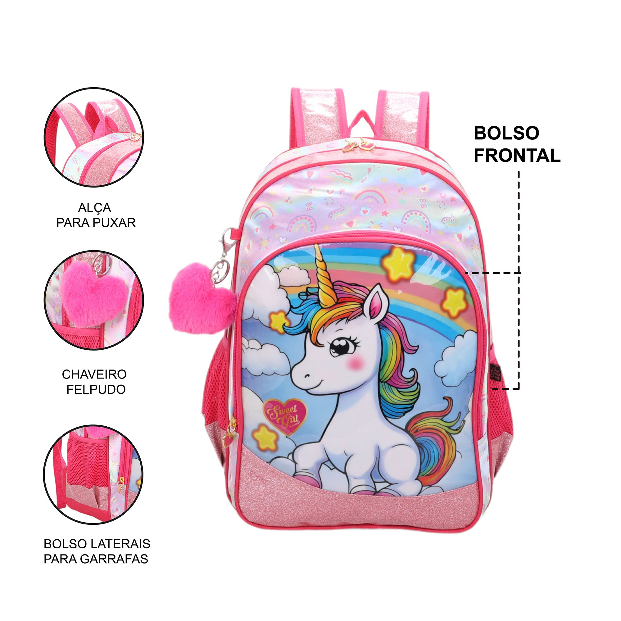 Sweet Girl Unicorn Backpack by Santino - SGM22U - Pink