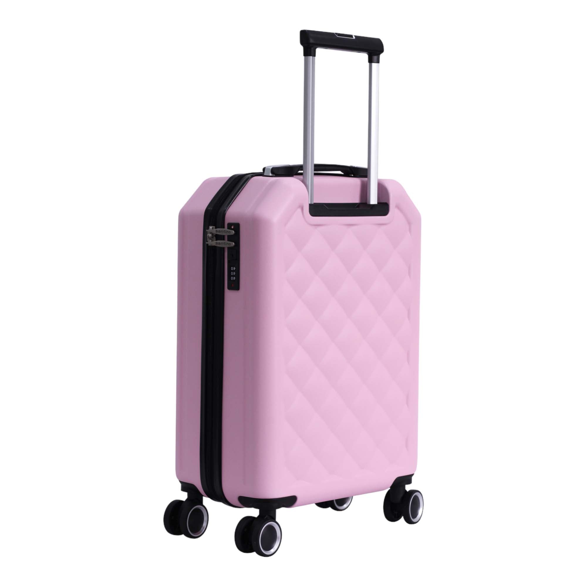 Prague Rigid 360° Santino Carry-On Suitcase - ASDV401P Color: Pink