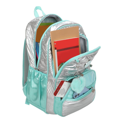 Sweet Girl Silver Wish Backpack by Santino Polyester SAM233U Turquoise blue