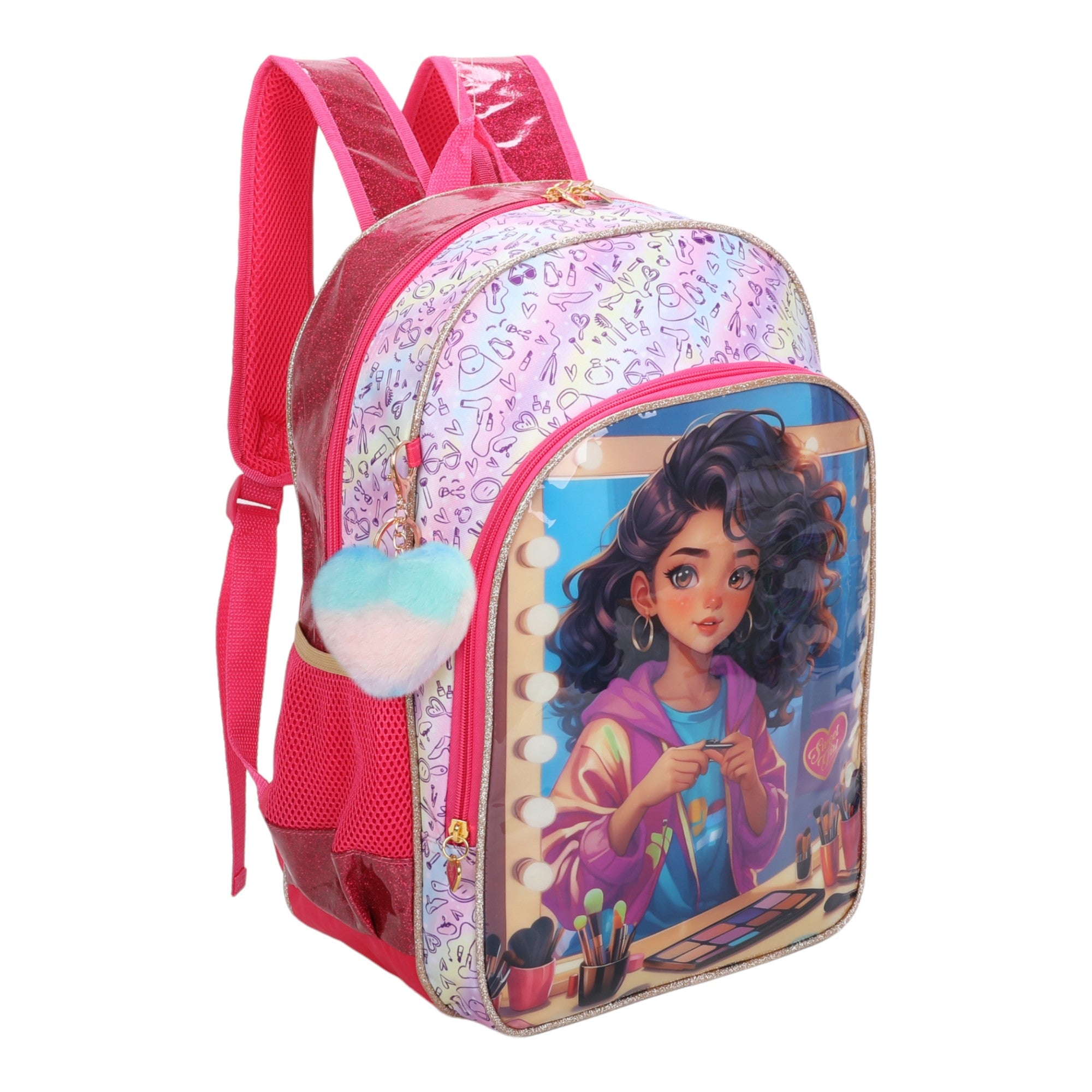 Sweet Girl Makeup by Santino Polyester Backpack SGM24U Pink