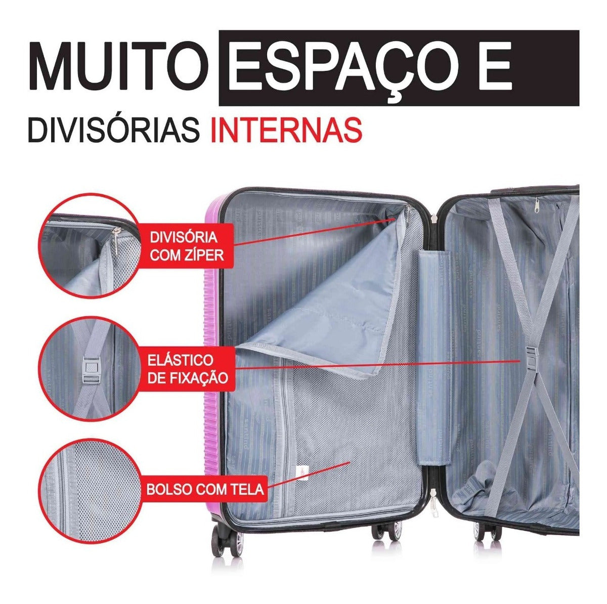 Santino 3-Piece Pisa Rigid 360° Luggage Set - MZV183J