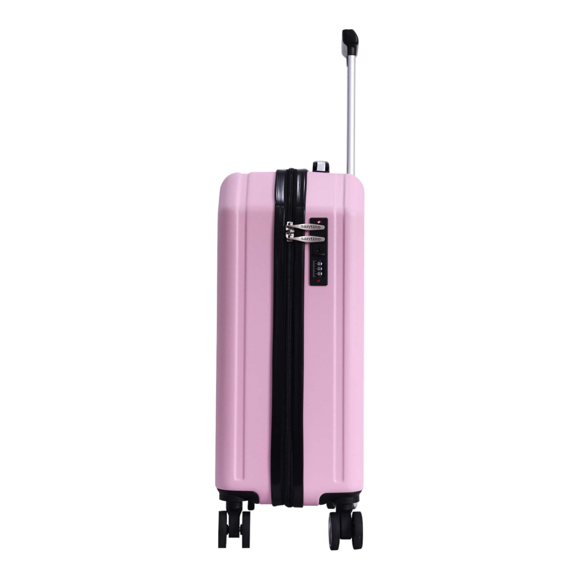 Prague Rigid 360° Santino Carry-On Suitcase - ASDV401P Color: Pink