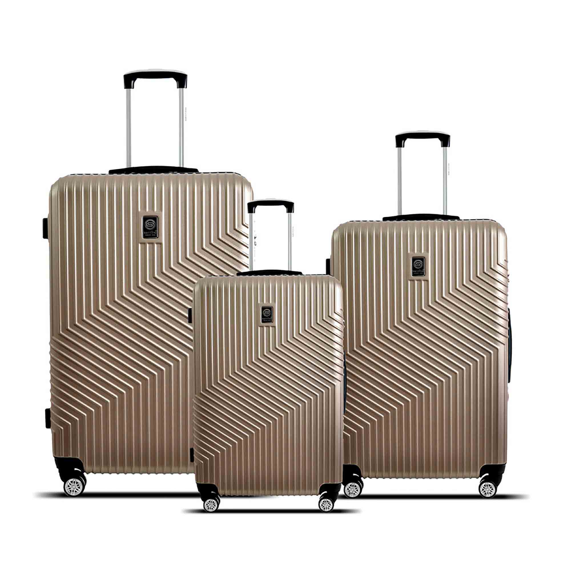Santino Geometric 3-Piece Rigid 360° Luggage Set - SAV7003J
