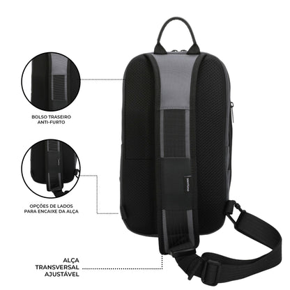 Quinn by Santino Oxford Grey Crossbody Backpack SAN275U
