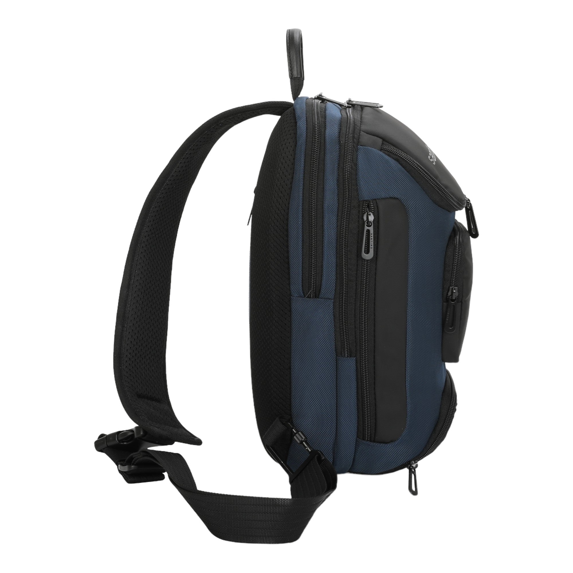 Quinn by Santino Oxford Crossbody Backpack Blue M SAN275U