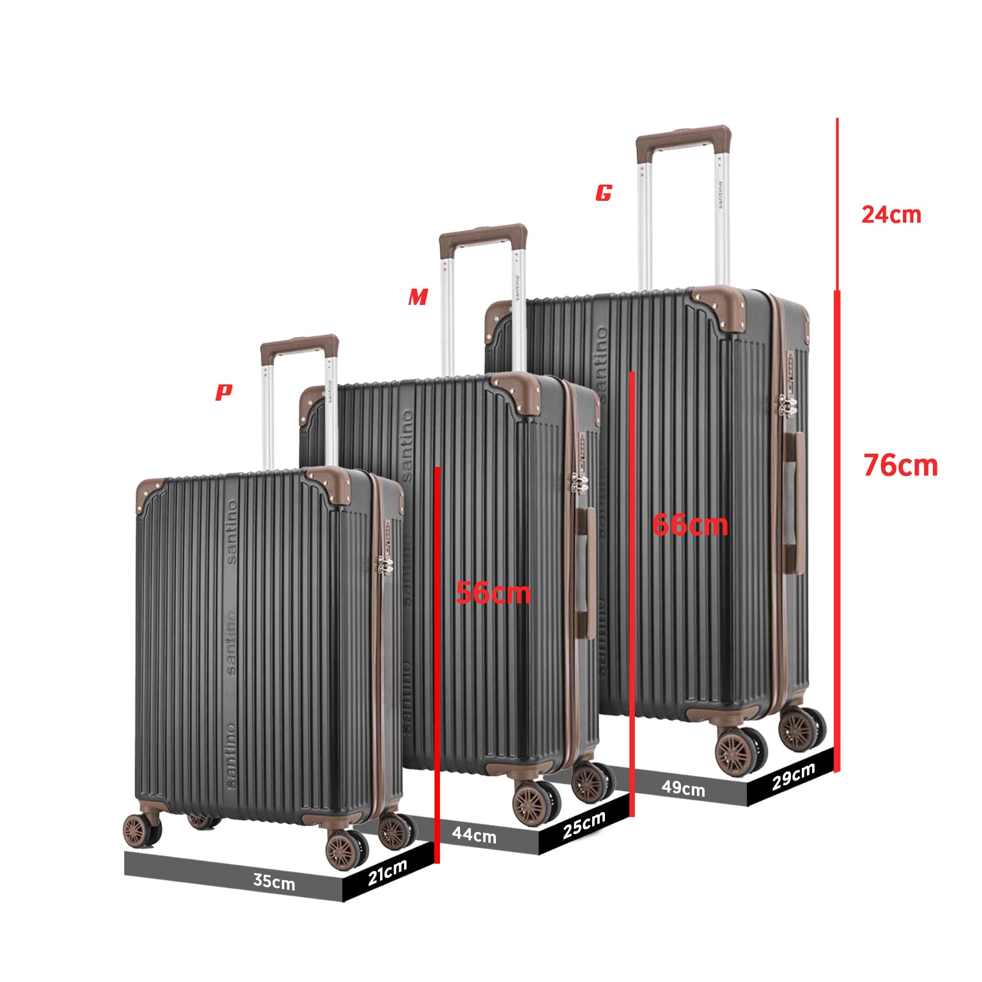 Palazzio 3 Piece 360° Luggage Set Santino PLV191J