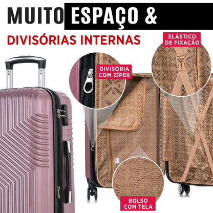 Santino Geometric 3-Piece Rigid 360° Luggage Set - SAV7003J