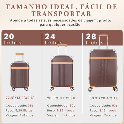 Santino Athena 3-Piece Rigid 360º Luggage Set - BGV182J
