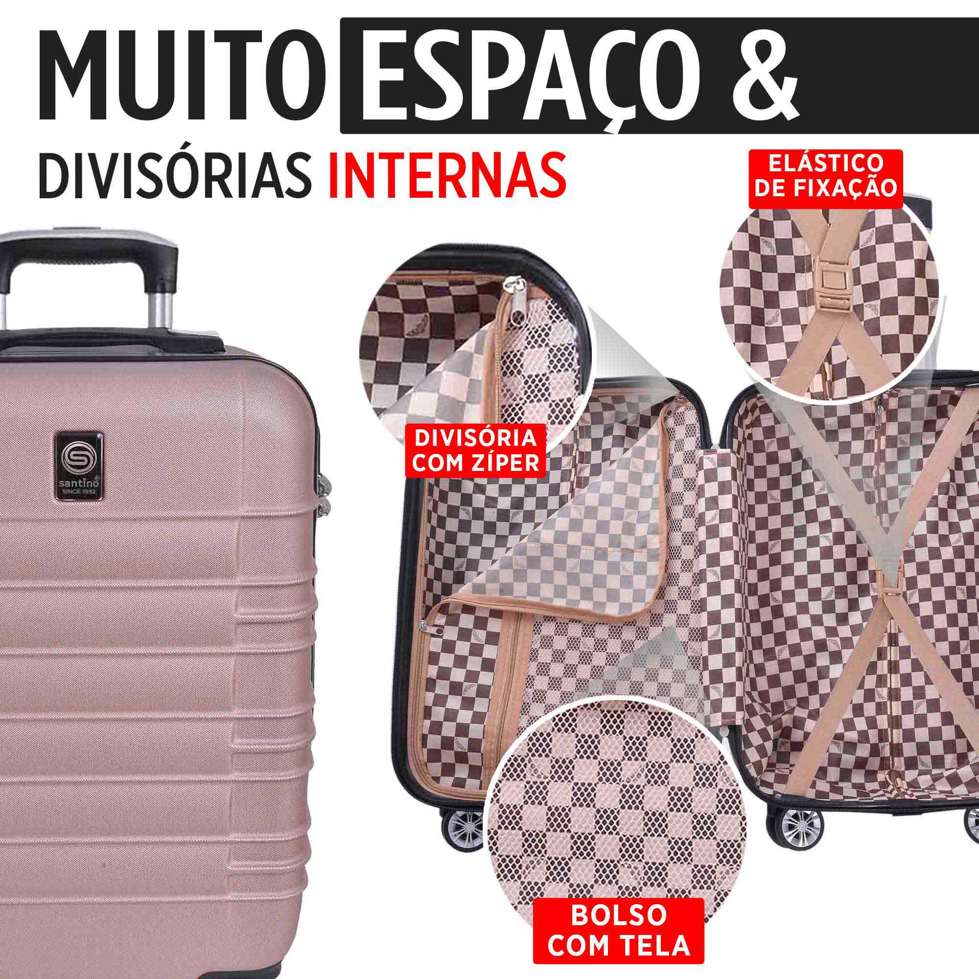Santino M 360° Hard Double Wheel Suitcase - ASAV8001M