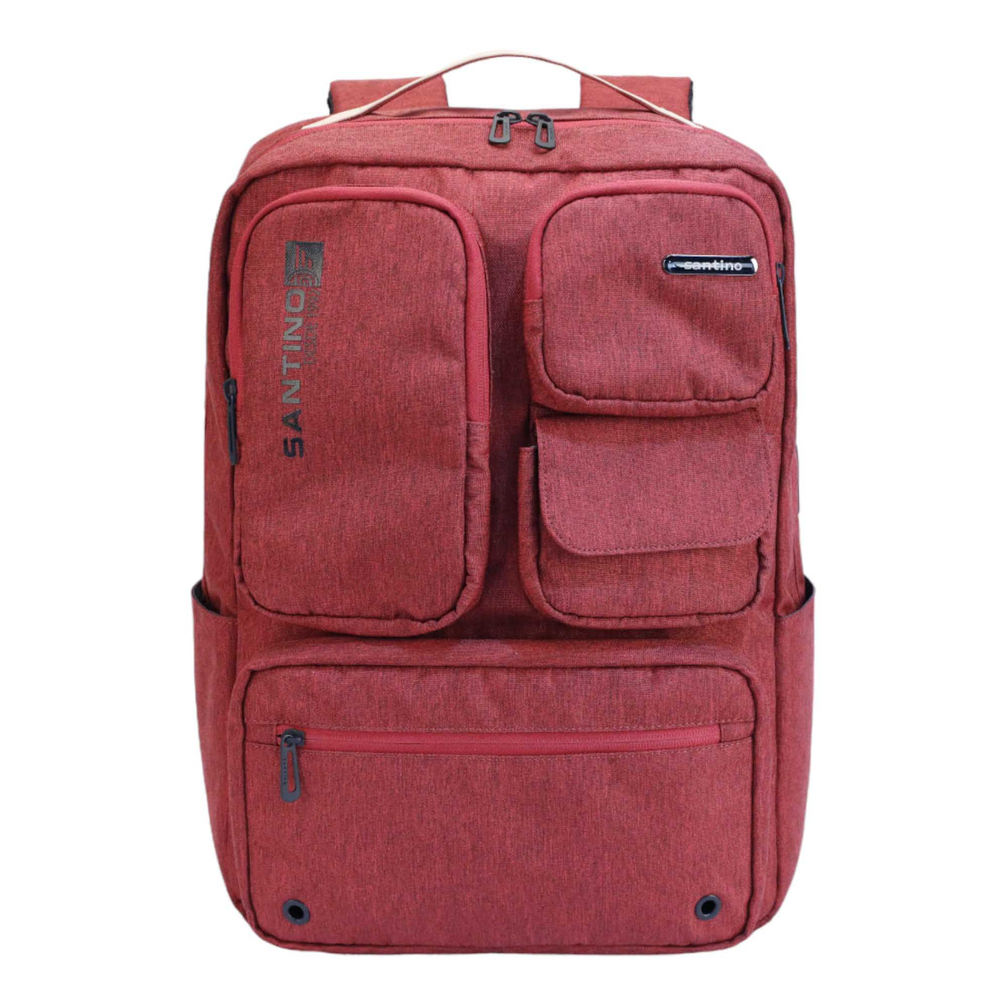 Pop Organizer Notebook Backpack by Santino Red Polyester