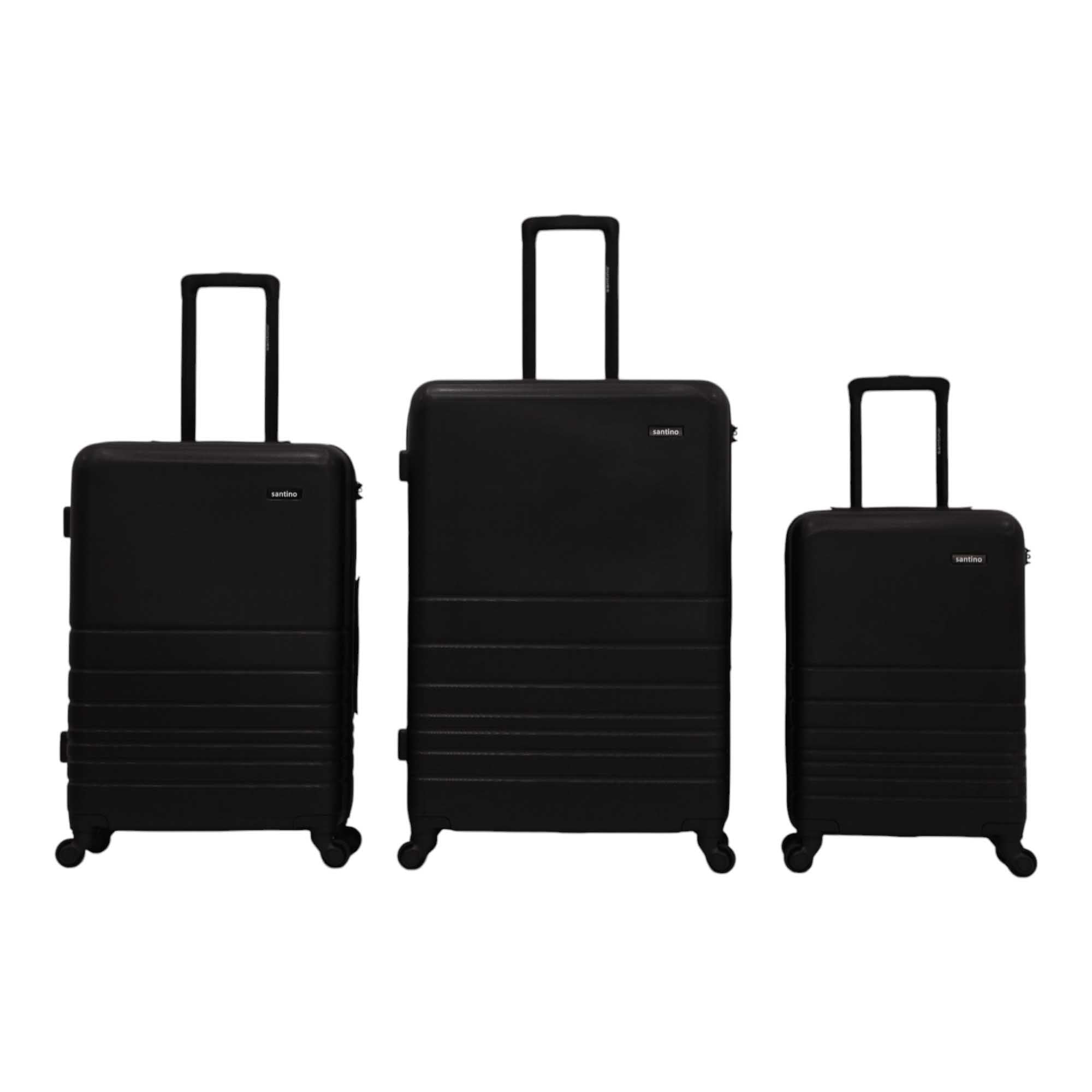 Zeus Santino 3pc Suitcase Set - Black SDV701J