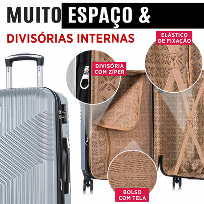 Santino Geometric 3-Piece Rigid 360° Luggage Set - SAV7003J